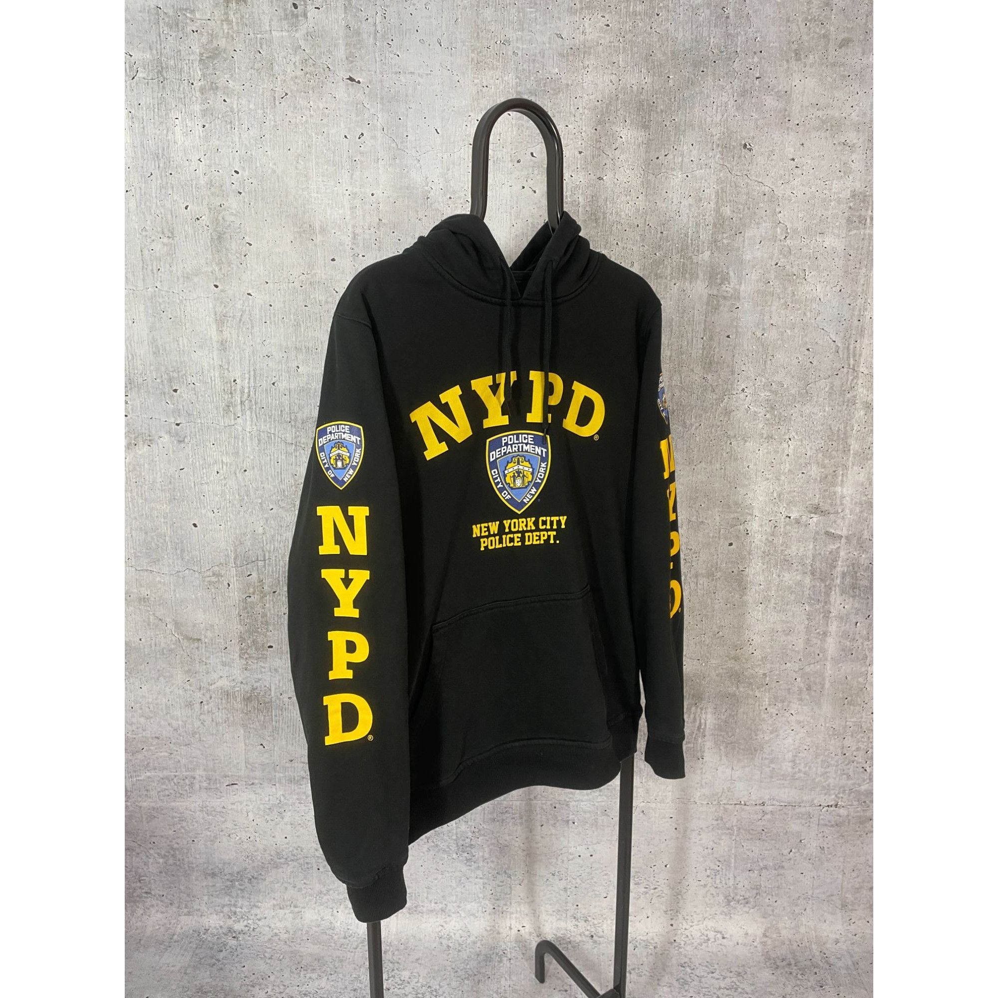 I Love NY × Vintage Vintage NYPD New York Police Black Hoodie Men's Pullover Hoo Size US L / EU 52-54 / 3 - 3 Thumbnail