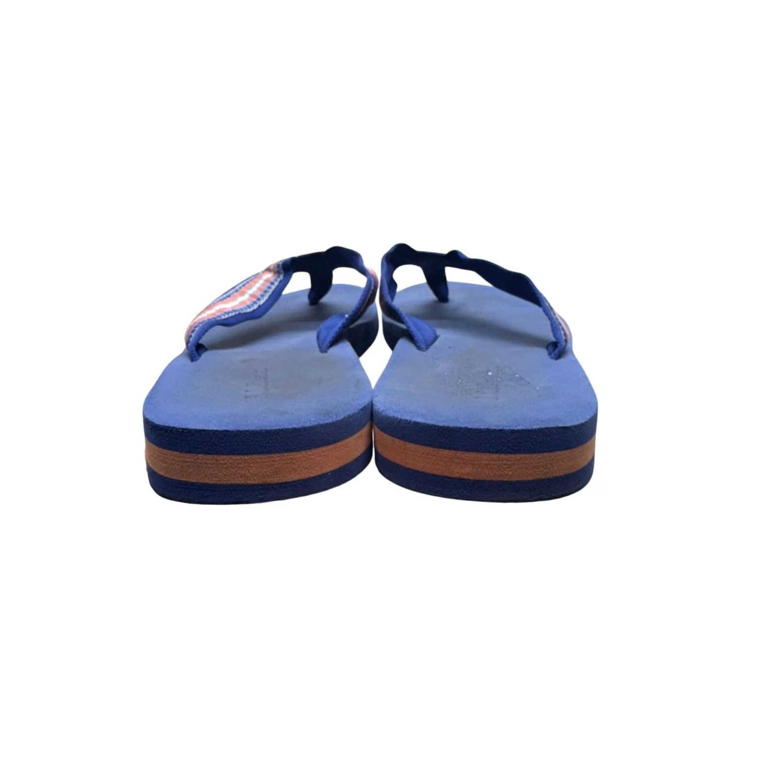 Vintage LL Bean Womens Blue Flip Flops Striped Strap Rubber Sole Size 7 Womens Flip Flop Casual Summer Shoes Shoes Mens 7 Size US 7 / IT 37 - 2 Thumbnail