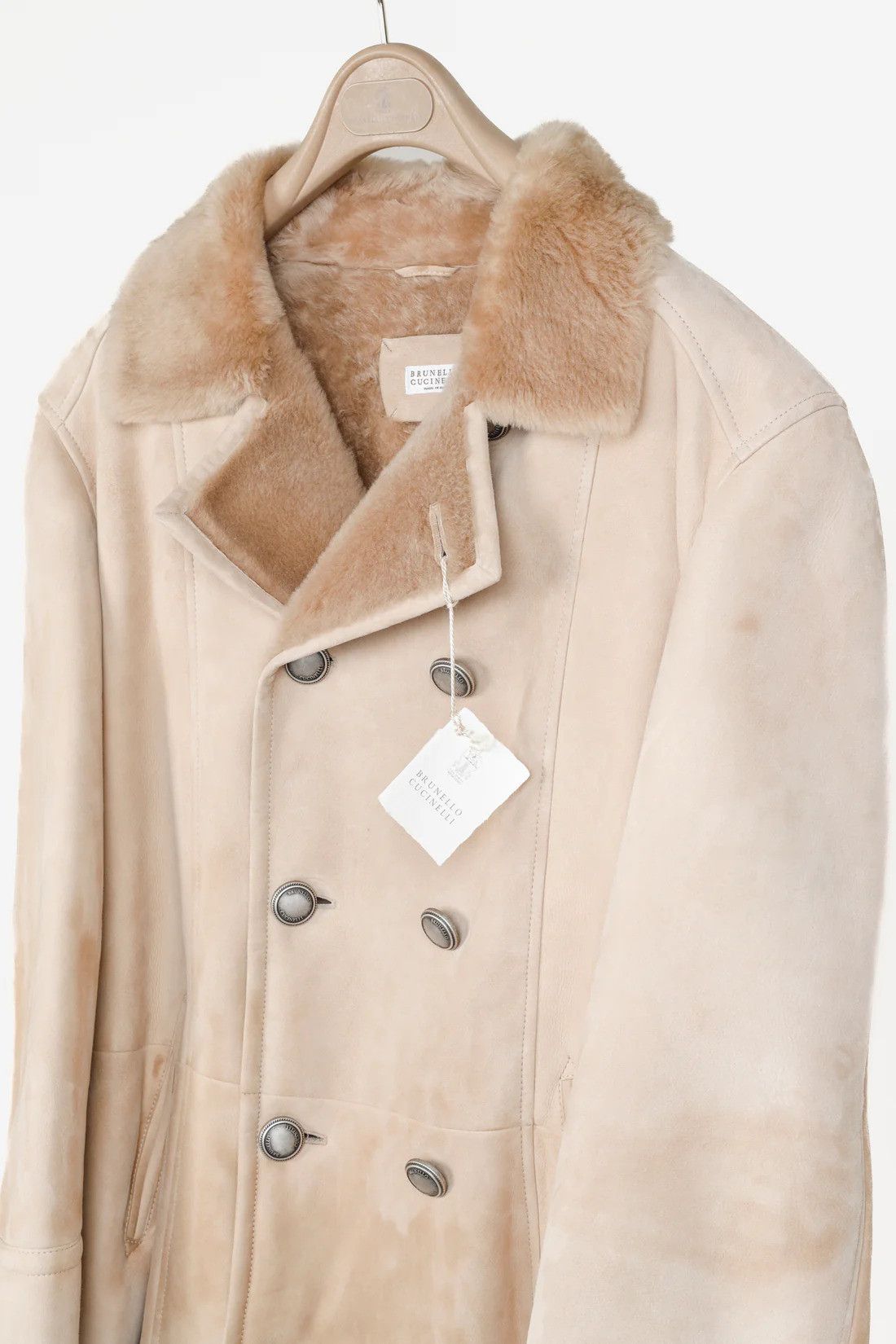 Brunello Cucinelli Brunello Cucinelli F/19 Straight Hair Shearling Pea Coat Size US S / EU 44-46 / 1 - 4 Thumbnail