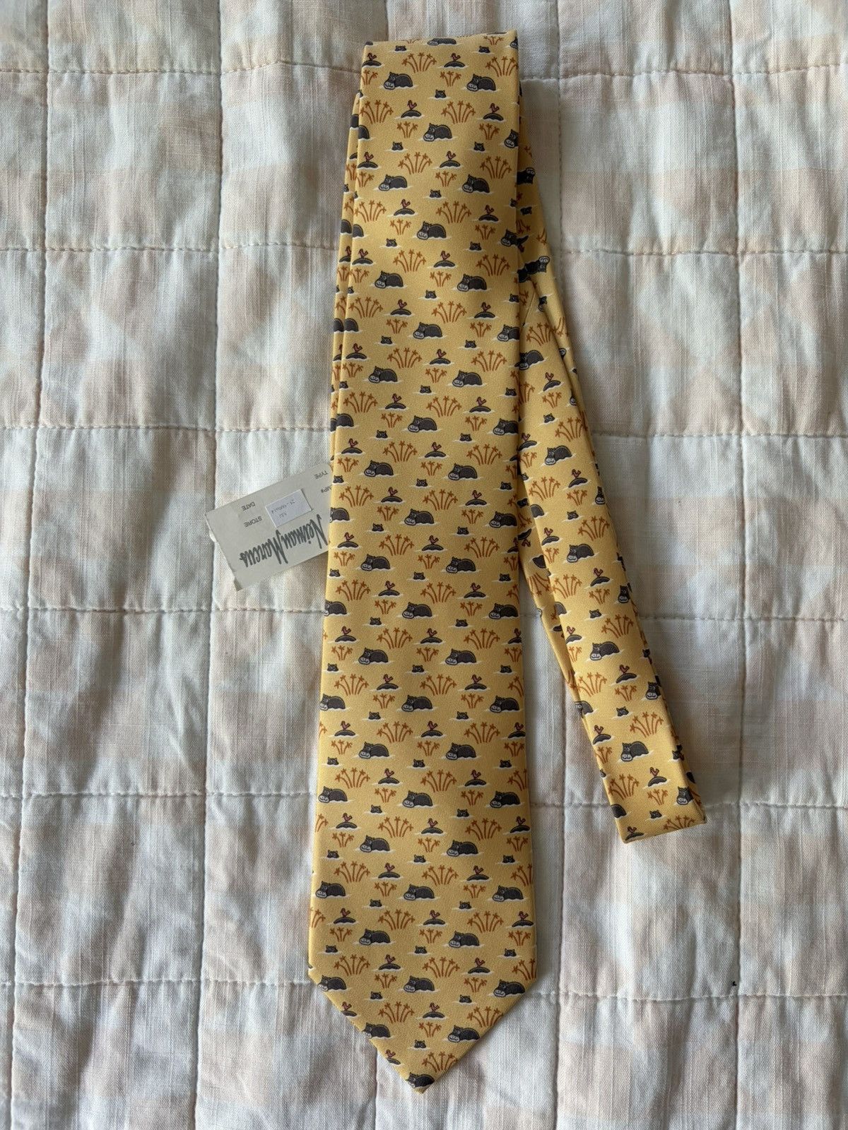 Hermes Hermès Paris Hippo Silk Tie 521 SA Made in France NWT Size ONE SIZE - 1 Thumbnail