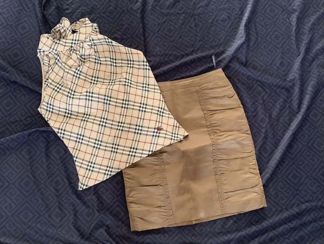 Burberry Burberry Women’s Khaki Check Cotton Top Size S / US 4 / IT 40 - 1 Thumbnail