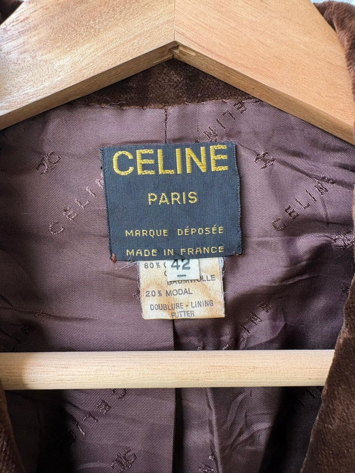 Celine RARE‼️ Vintage 70s Monogram Céline Paris Brown Velvet Blazer Size US M / EU 48-50 / 2 - 10 Thumbnail