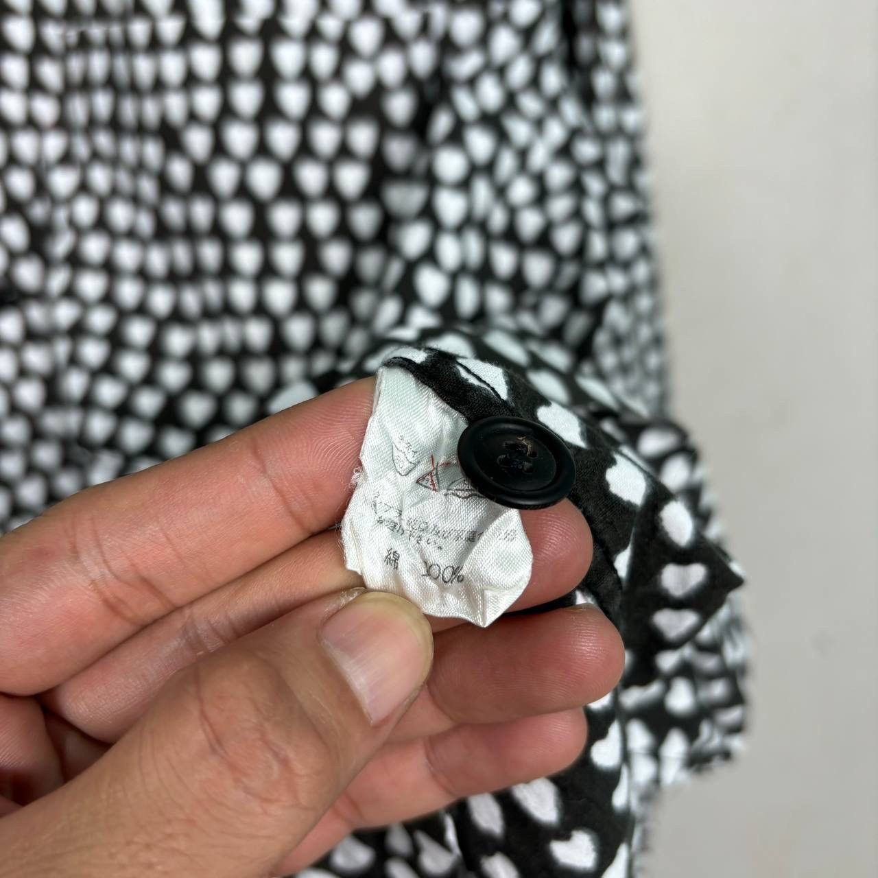Issey Miyake Issey Miyake Archive Heart Print Band Collar Shirt Black M Size US M / EU 48-50 / 2 - 7 Thumbnail