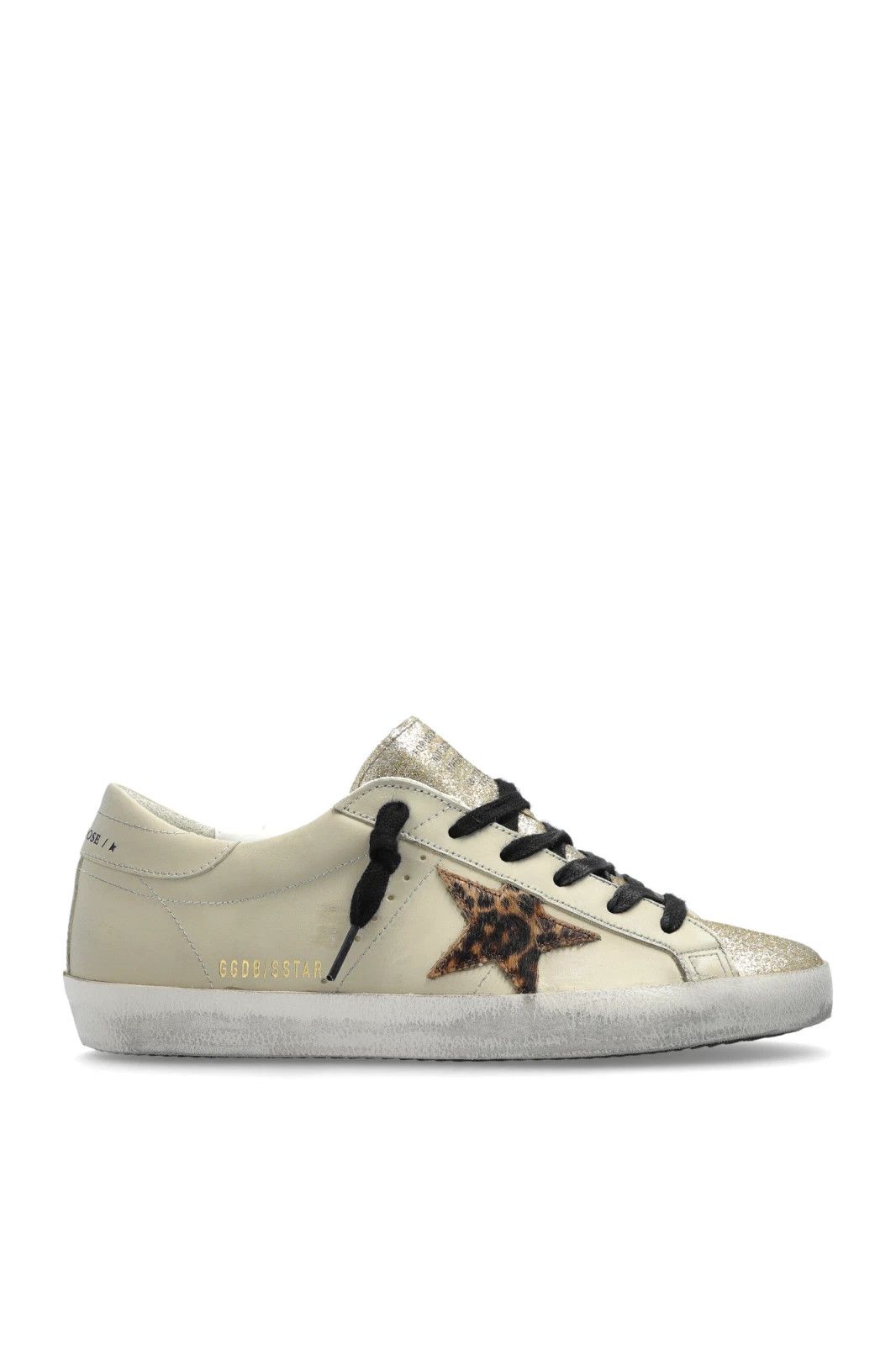 GOLDEN GOOSE Super-Star Women's Wht/Gld Ponyhair Sneakers