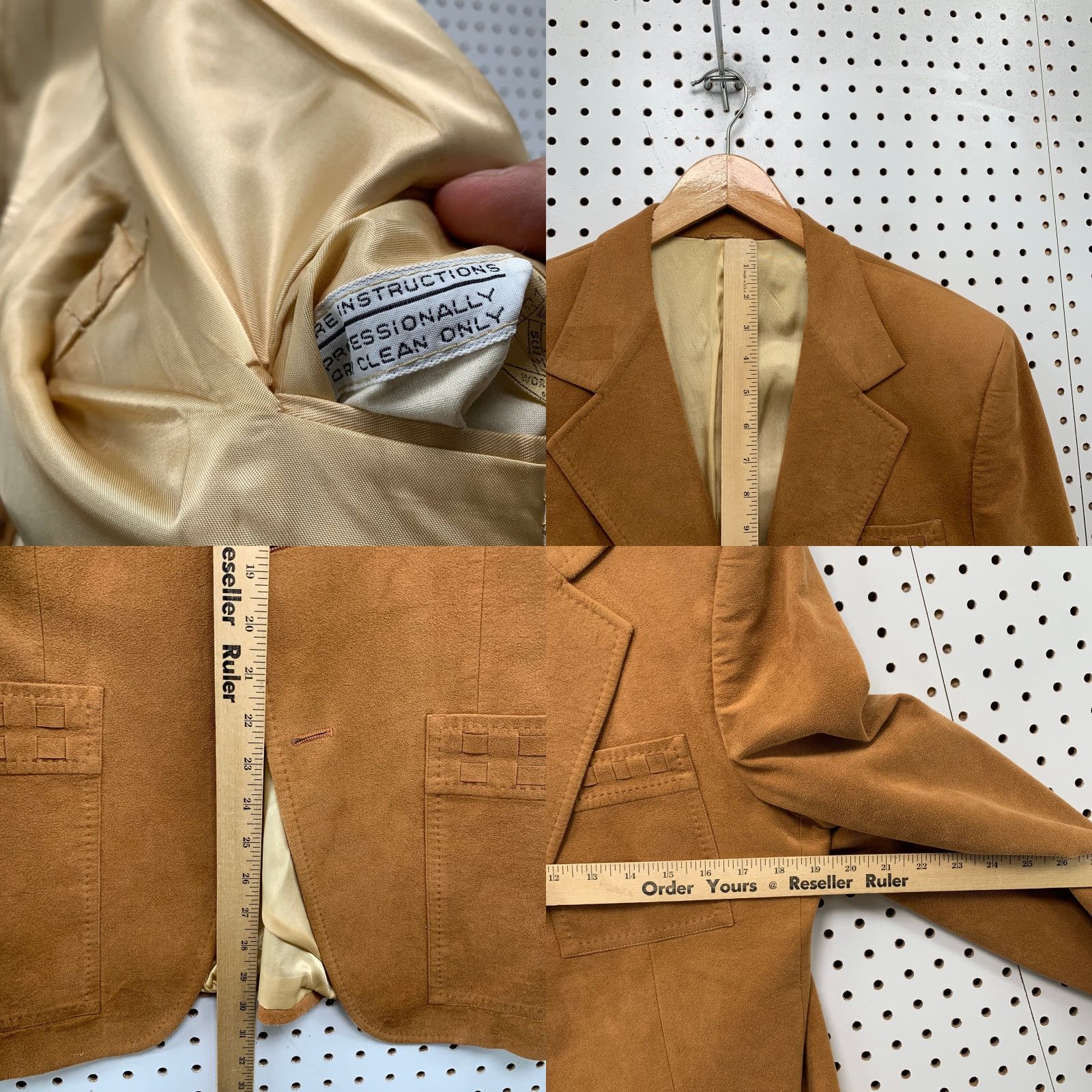 Vintage VINTAGE Lebaron Blazer Shirt Mens 40 Brown Suede Western 60s Jacket Notch Two-Button Single-Breasted Size 40R - 9 Thumbnail