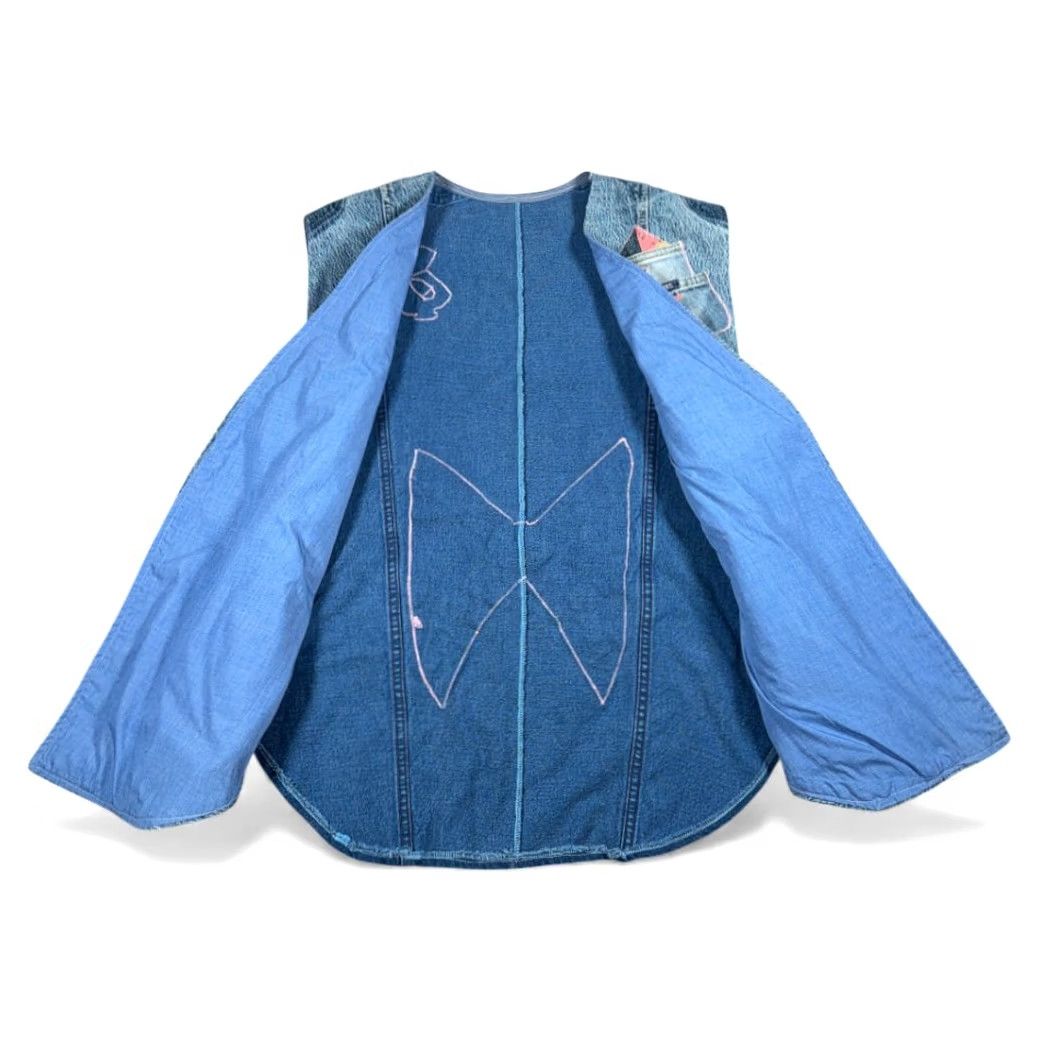 Lee VINTAGE Lee Vest Womens EXTRA LARGE Blue Patched Upcycled Denim 80s Lee Vest Womens EXTRA LARGE Blue Patched Upcycled Denim 80s Size XL / US 12-14 / IT 48-50 - 3 Thumbnail