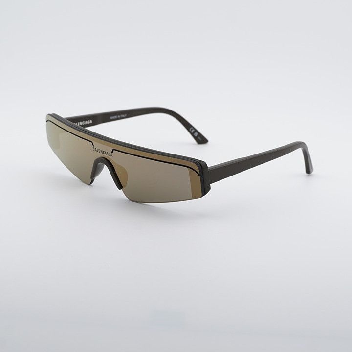 Balenciaga Balenciaga BB0003S 012 Sunglasses Brown Shield Frame Size ONE SIZE - 7 Thumbnail