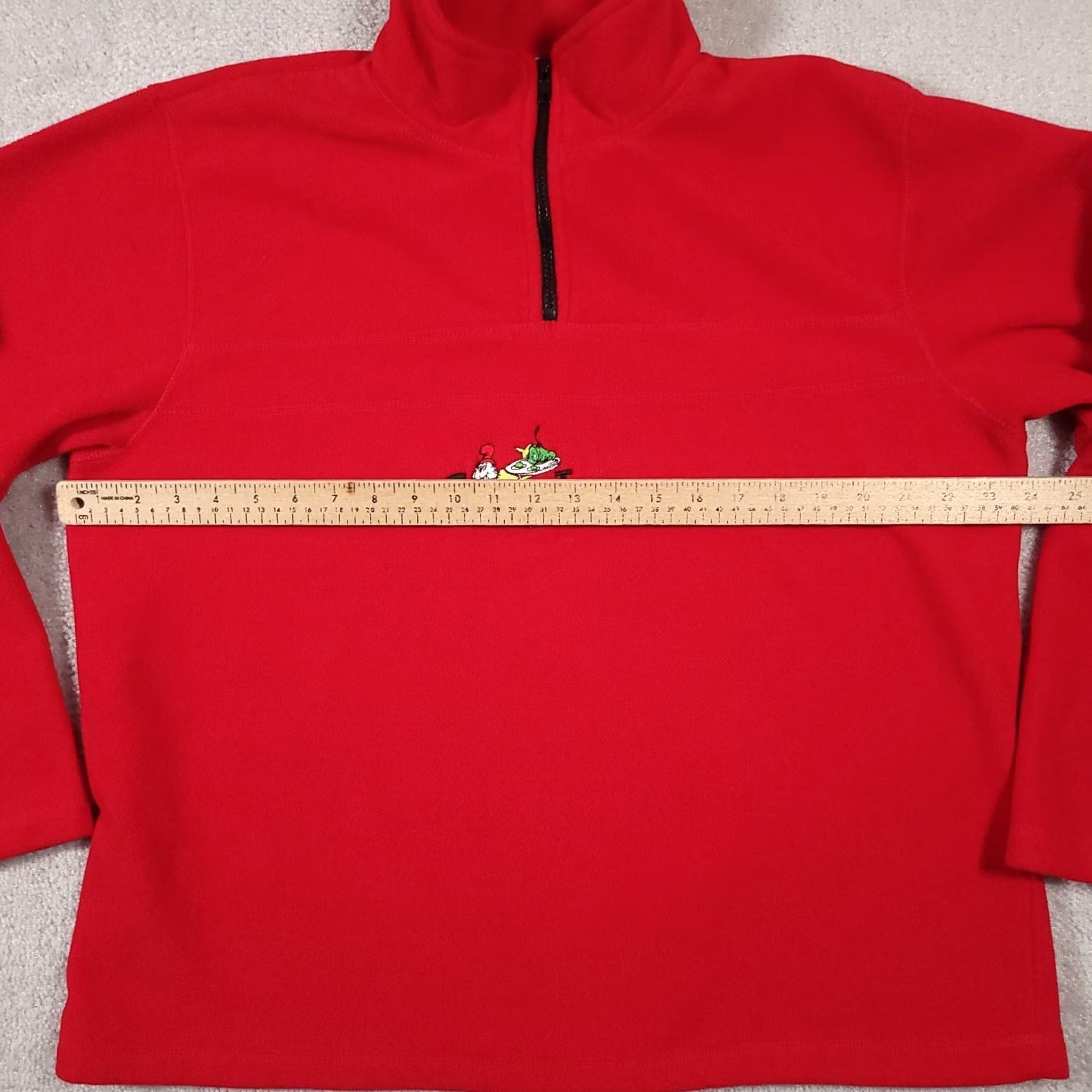 Vintage VINTAGE Dr Seuss Sweater Shirt Unisex Adults L Red 1/4 Zip Long Sleeve Fleece Sam I Am 90s Size US L / EU 52-54 / 3 - 5 Thumbnail