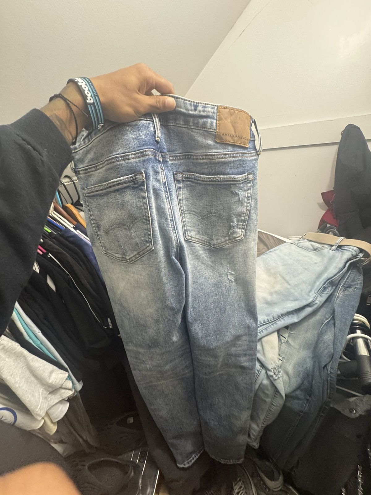 American Eagle Outfitters Stacked Skinny American Eagle Ripped Jeans Size US 32 / EU 48 - 5 Thumbnail