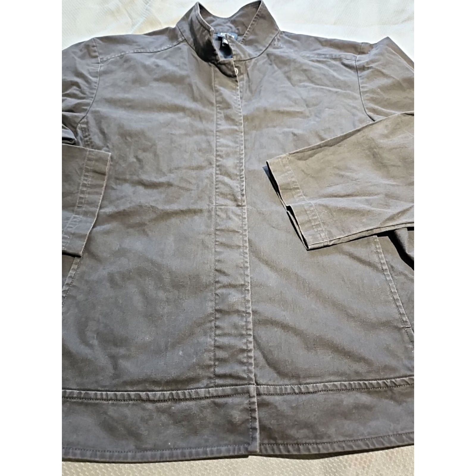 Eileen Fisher Eileen Fisher Jacket Womens Medium Black Chambray Snap Lightweight Shacket Top Size M / US 6-8 / IT 42-44 - 3 Thumbnail