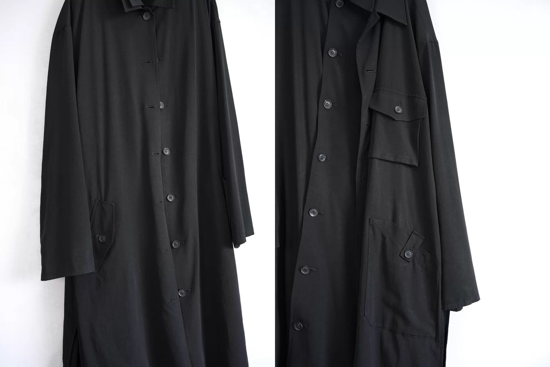 Yohji Yamamoto Yohji Yamamoto 21SS Double-Layer Acetate Belted Coat BLK Size US S / EU 44-46 / 1 - 4 Thumbnail