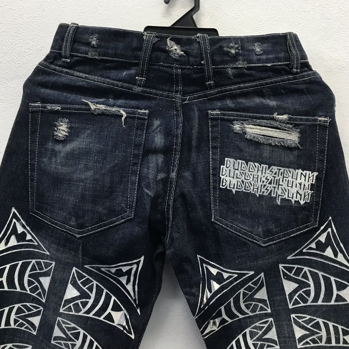Handmade × Vintage Vintage Hand Made By Buddhist Punk Denim Pants Size US 29 - 4 Thumbnail