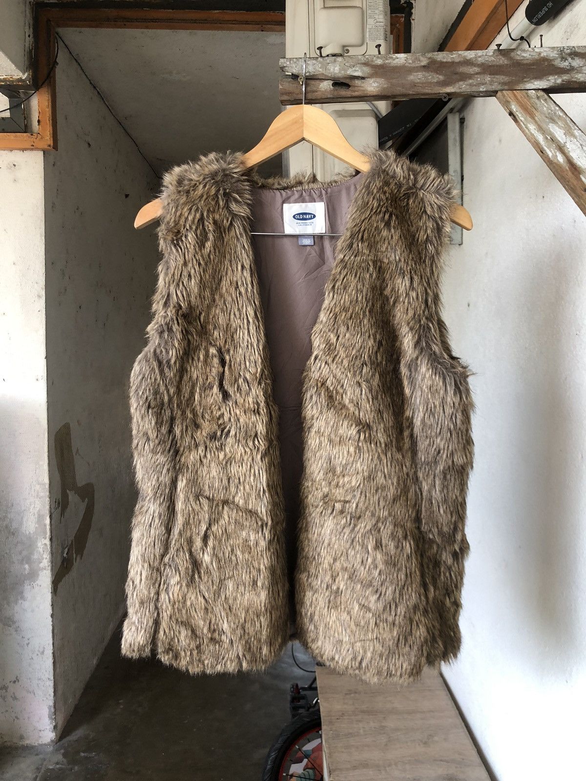 Old Navy Faux Fur Punk Vest Brown If Six Was Nine