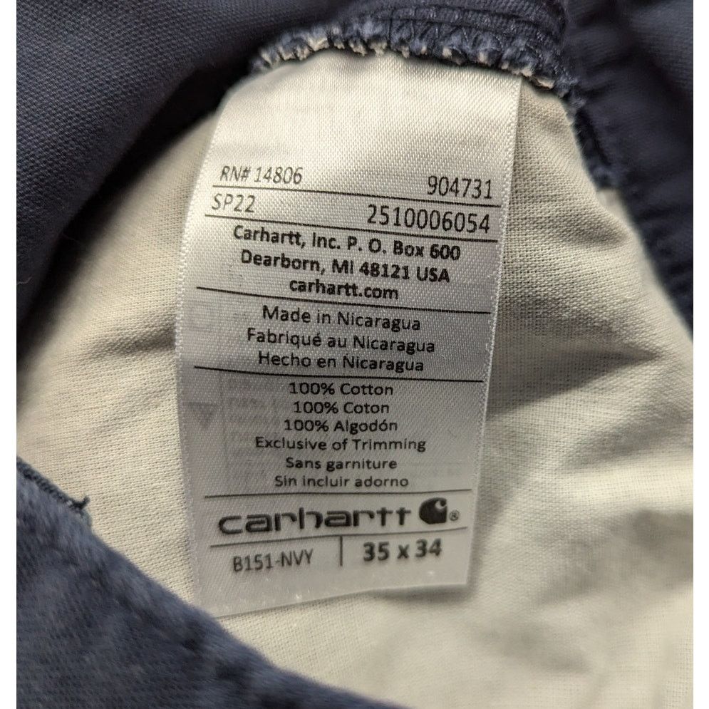 Carhartt × Vintage Carhartt B151 Navy blue Carpenter pants Size US 35 - 5 Thumbnail