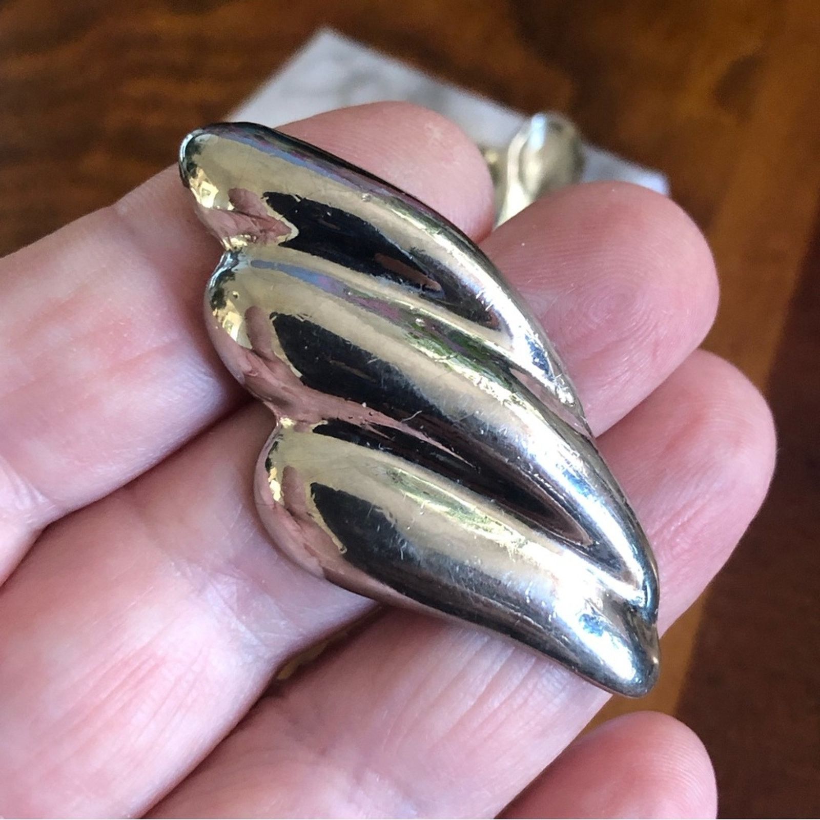 Vintage Vintage 80s large Angel wing style silver plated earrings Size ONE SIZE - 5 Thumbnail