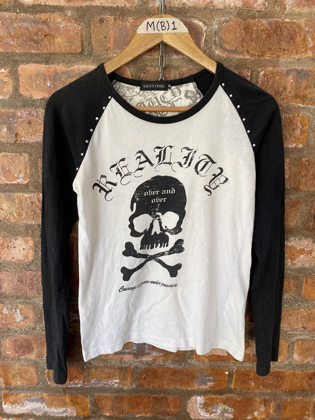 20471120 Vtg Saucy Cool Skull and bone punk Size XS / US 0-2 / IT 36-38 - 2 Thumbnail