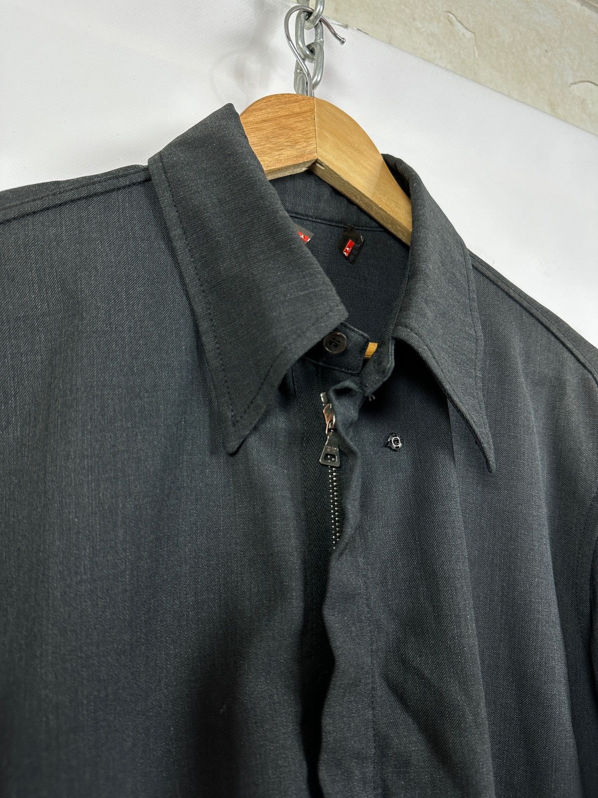 Prada Vintage Prada Technical Zip/Button Wool Shirt Size US L / EU 52-54 / 3 - 12 Thumbnail