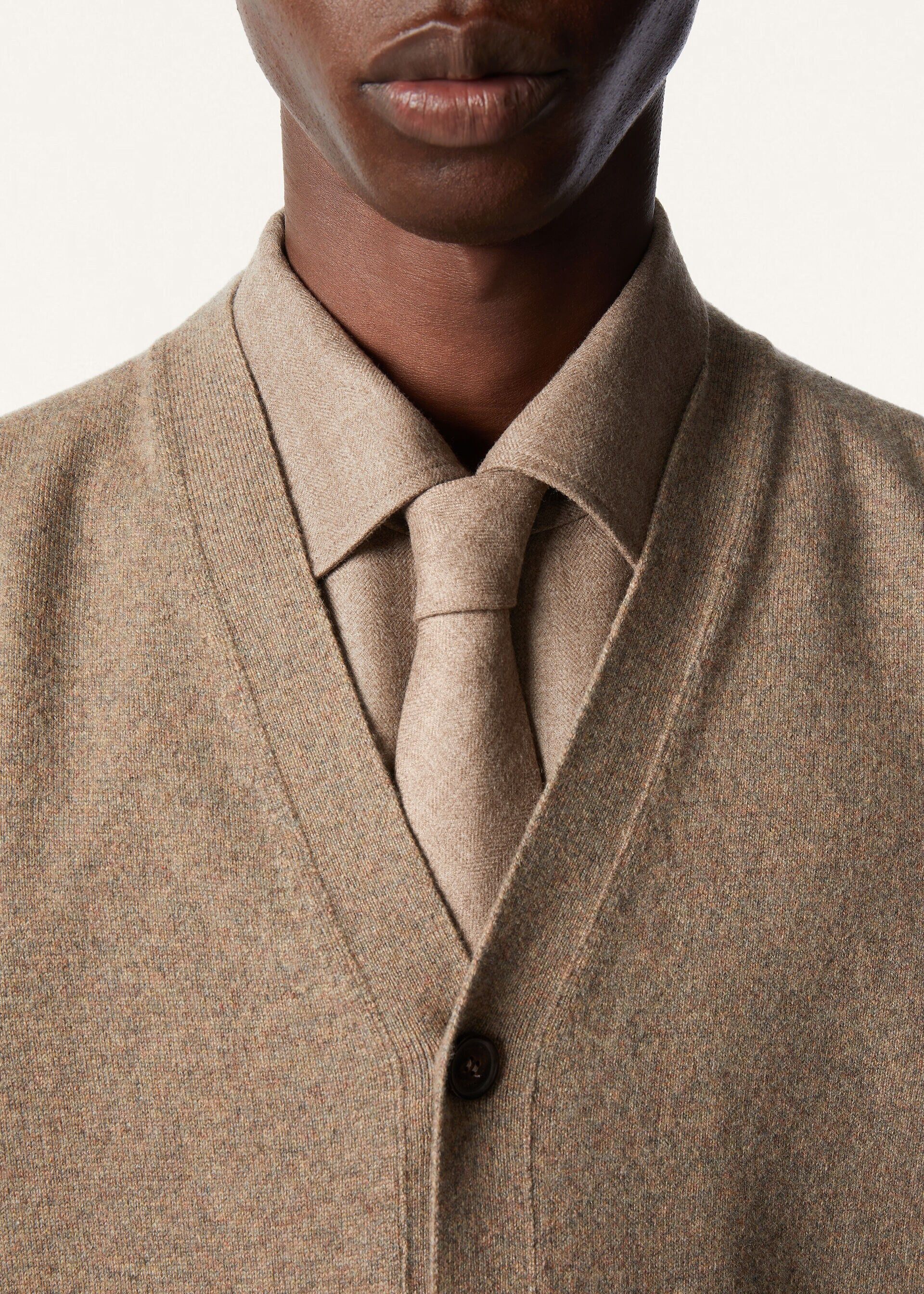 Loro Piana os11x0426 FAR0976 Size: OS / Yale Tie in Solid Oak Size ONE SIZE - 3 Thumbnail