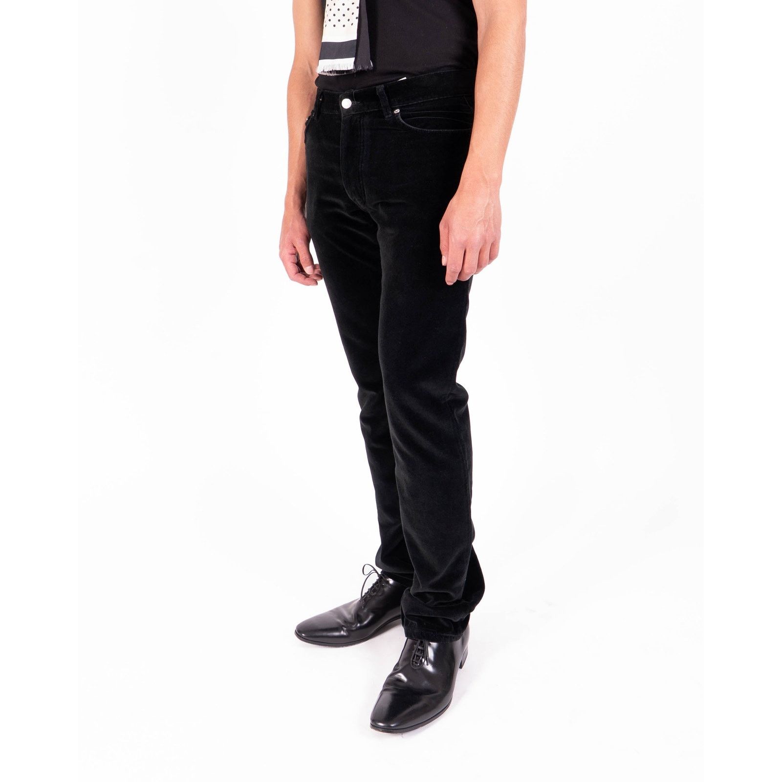 Helmut Lang FW97 Straight-Leg Jeans in Black Velvet Size US 30 / EU 46 - 4 Thumbnail