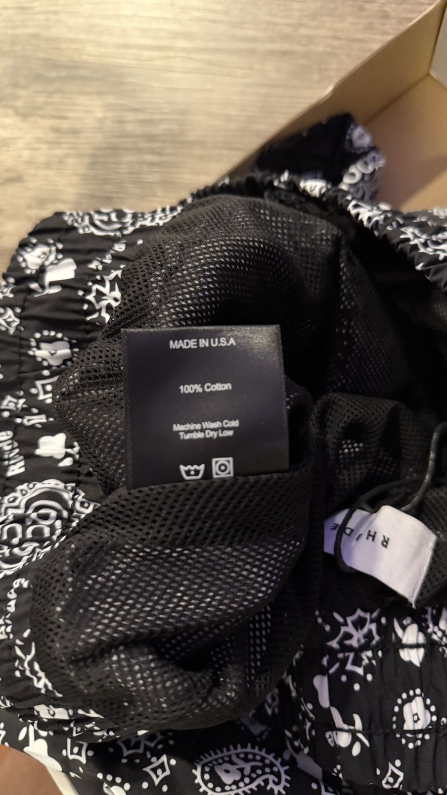Rhude NEW Rhude Bandana Paisley Logo Shorts Black Spell Out Size US 34 / EU 50 - 9 Thumbnail