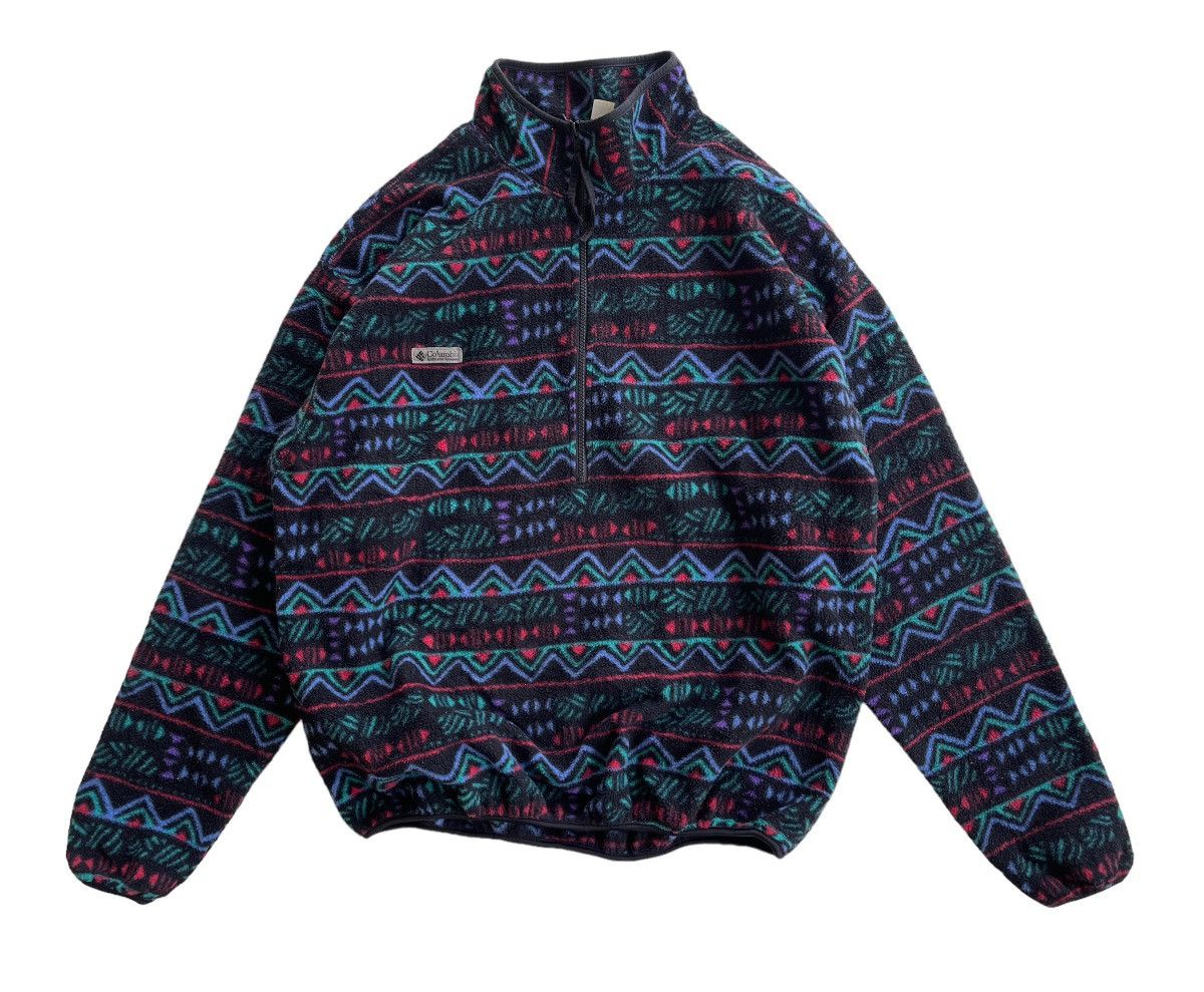 Columbia 90s Columbia Aztec Pullover Printed Fleece Size US XL / EU 56 / 4 - 4 Thumbnail