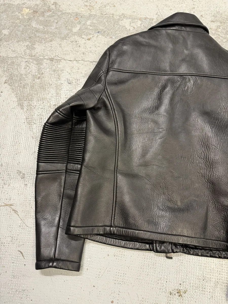 Emporio Armani SS2015 Emporio Armani Black Asymmetrical Biker Leather Jacket Size US L / EU 52-54 / 3 - 6 Thumbnail