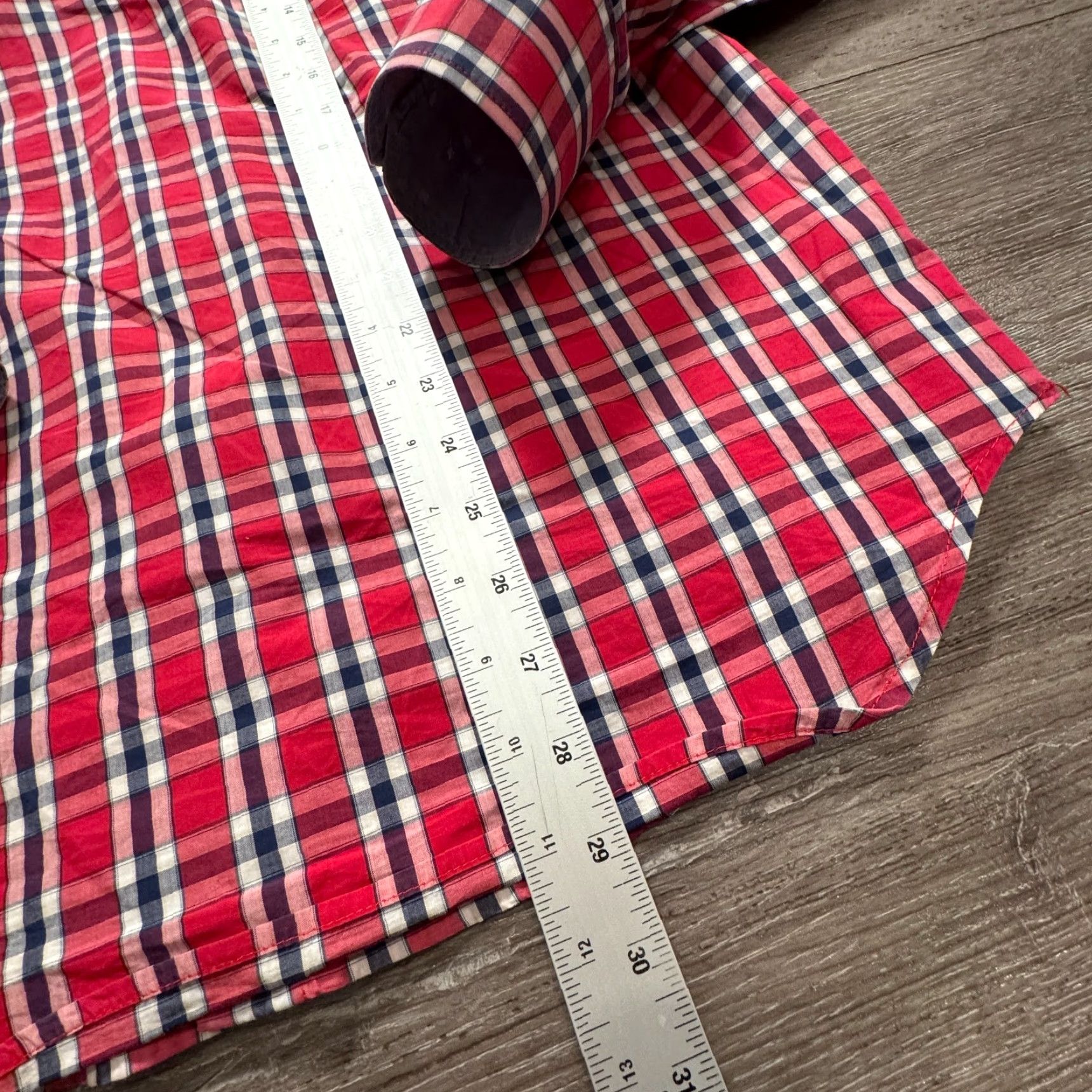Banana Republic Banana Republic Shirt Mens Small Red Plaid Button Up Cotton Preppy Slim Size US S / EU 44-46 / 1 - 6 Thumbnail