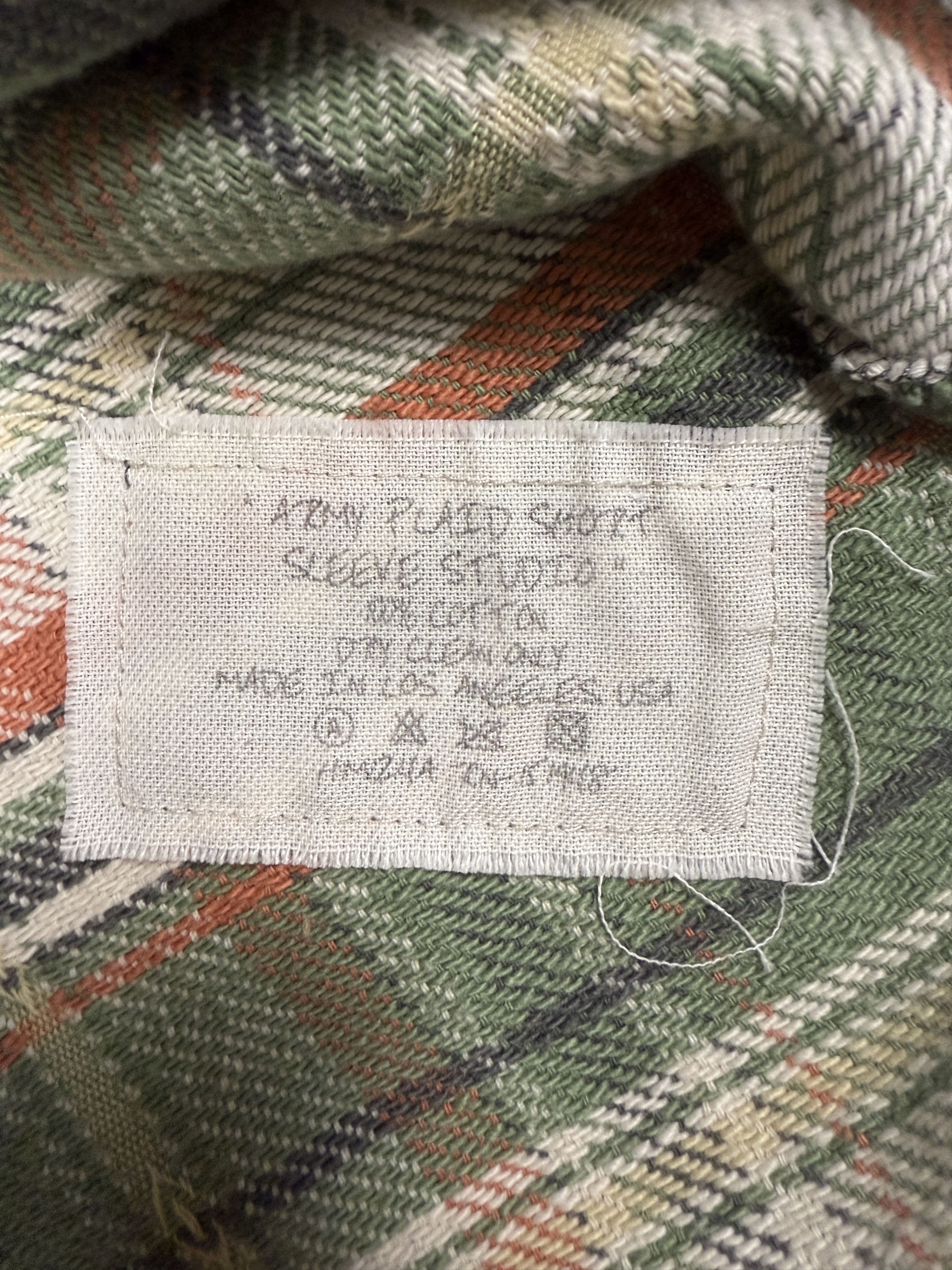 Greg Lauren $750 Greg Lauren Army Plaid Short Sleeve Studio Shirt Size US S / EU 44-46 / 1 - 7 Thumbnail