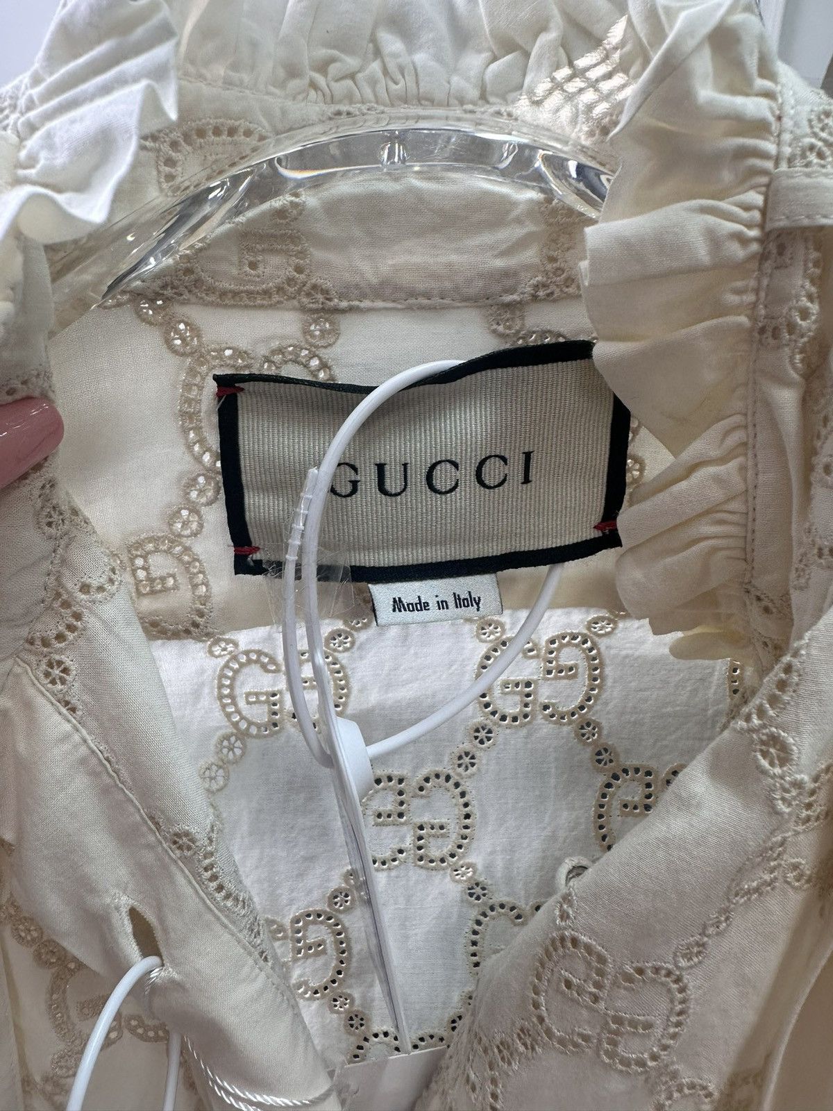 Gucci Gucci Sheer Long Sleeve Logo Blouse-2506 Size M / US 6-8 / IT 42-44 - 5 Thumbnail