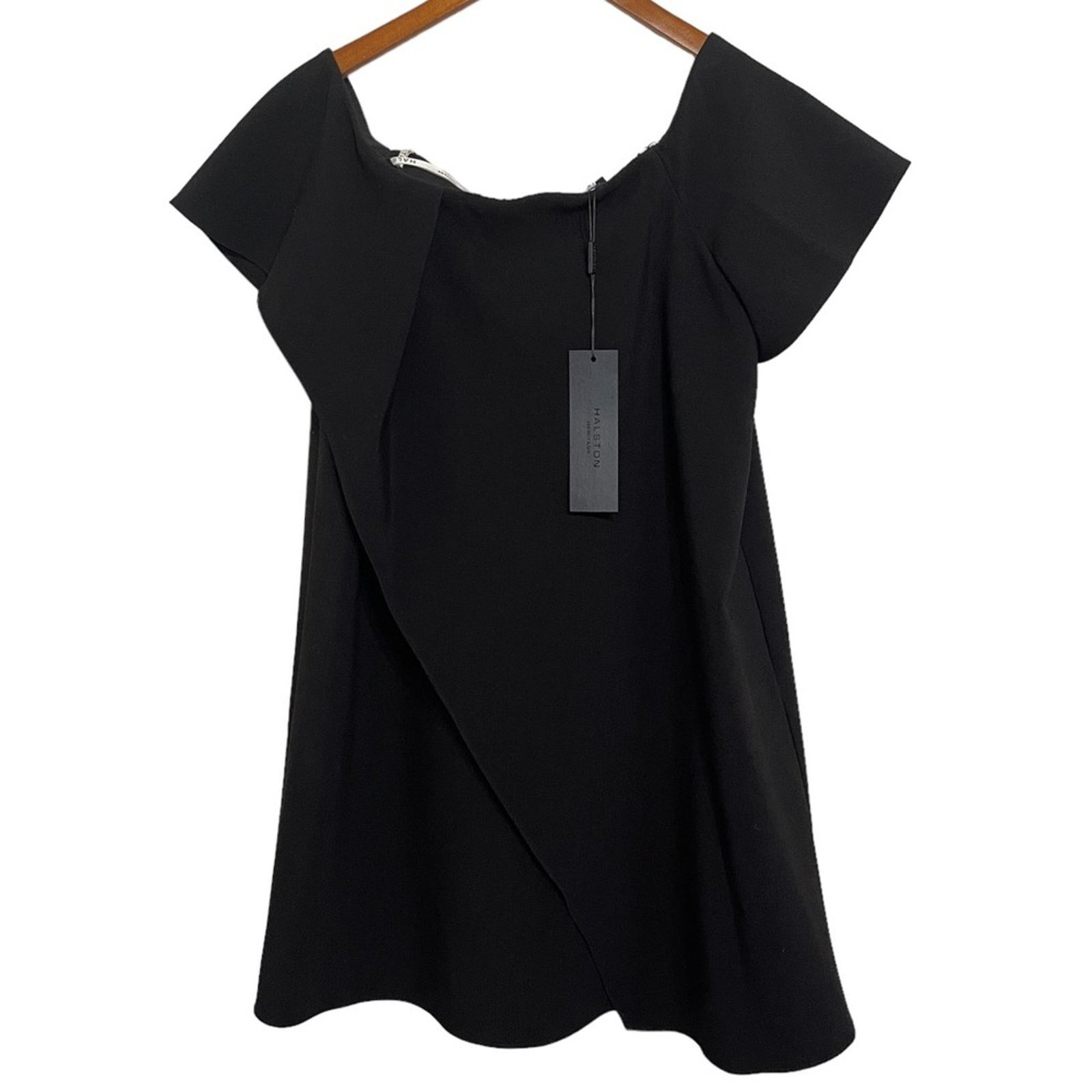 Halston Heritage Halston Heritage Off-the-Shoulder Asymmetric Shift Dress Size XS / US 0-2 / IT 36-38 - 4 Thumbnail