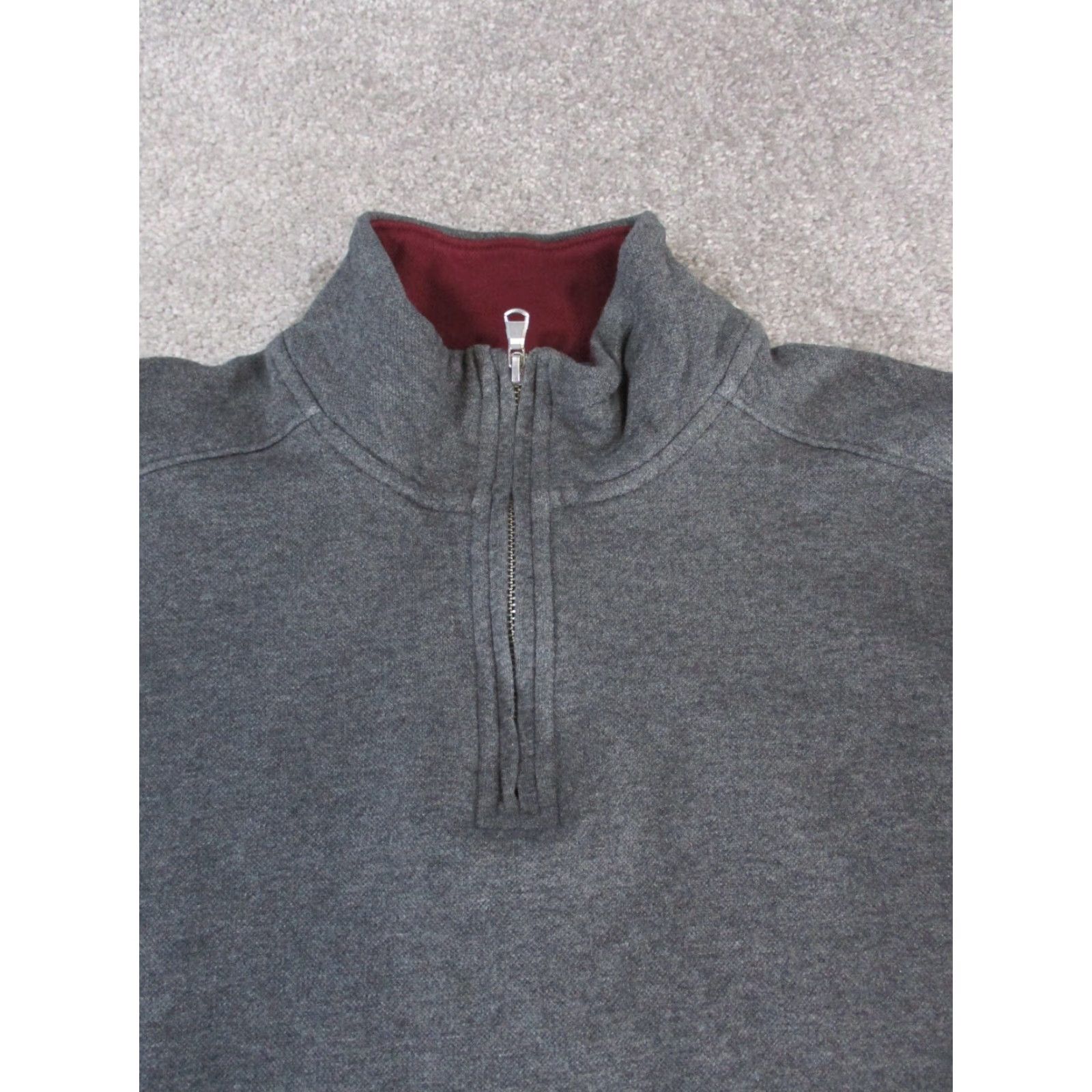 Bonobos VINTAGE Bonobos Sweater Mens Small Gray Cotton Quarter Zip Pullover Mock Neck Knit 90s Mens Size US S / EU 44-46 / 1 - 2 Thumbnail