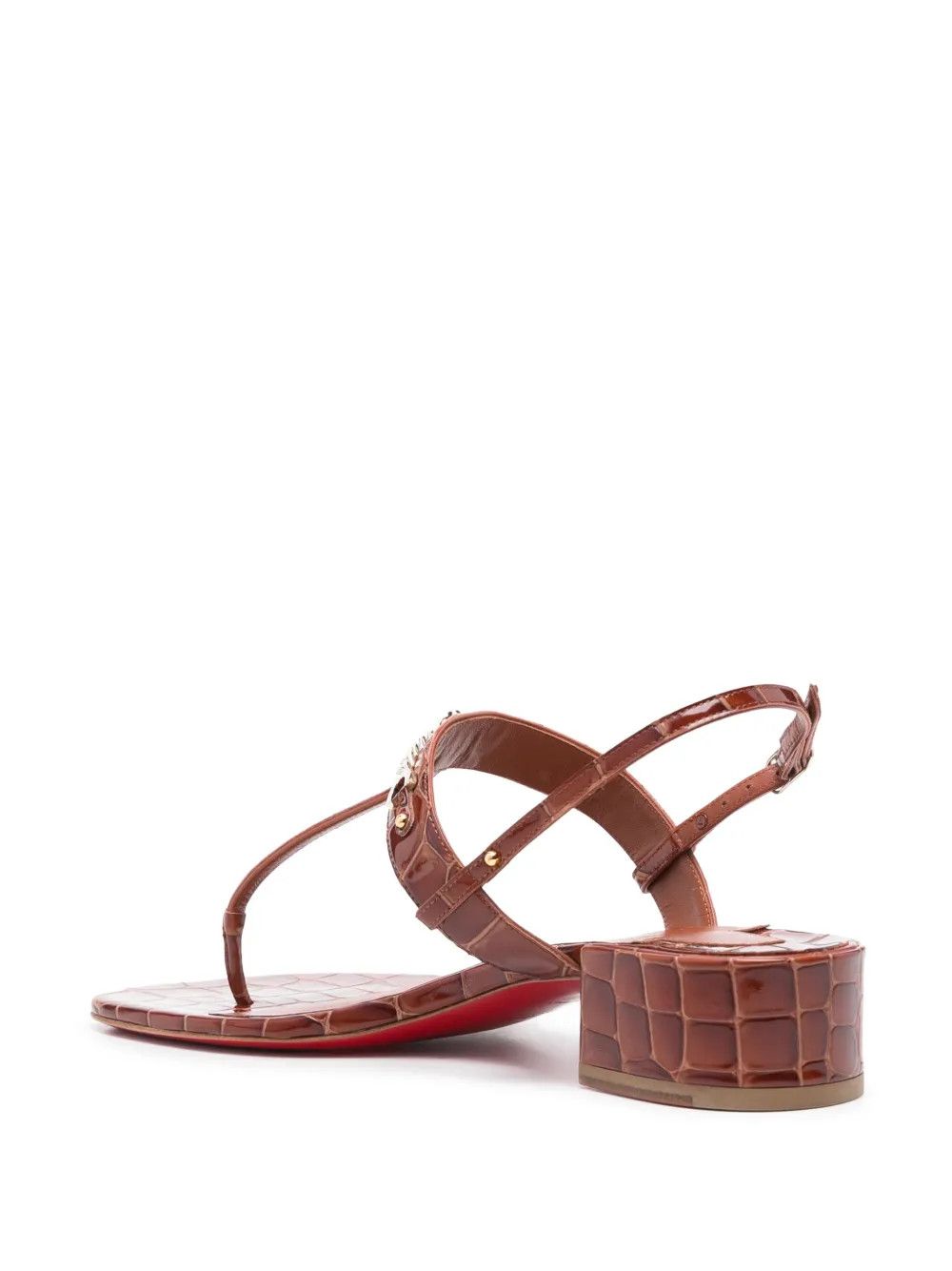 Christian Louboutin o1bcso1str0825 MJ Thong Flat Sandals in Chestnut Brown Size US 8 / IT 38 - 3 Thumbnail