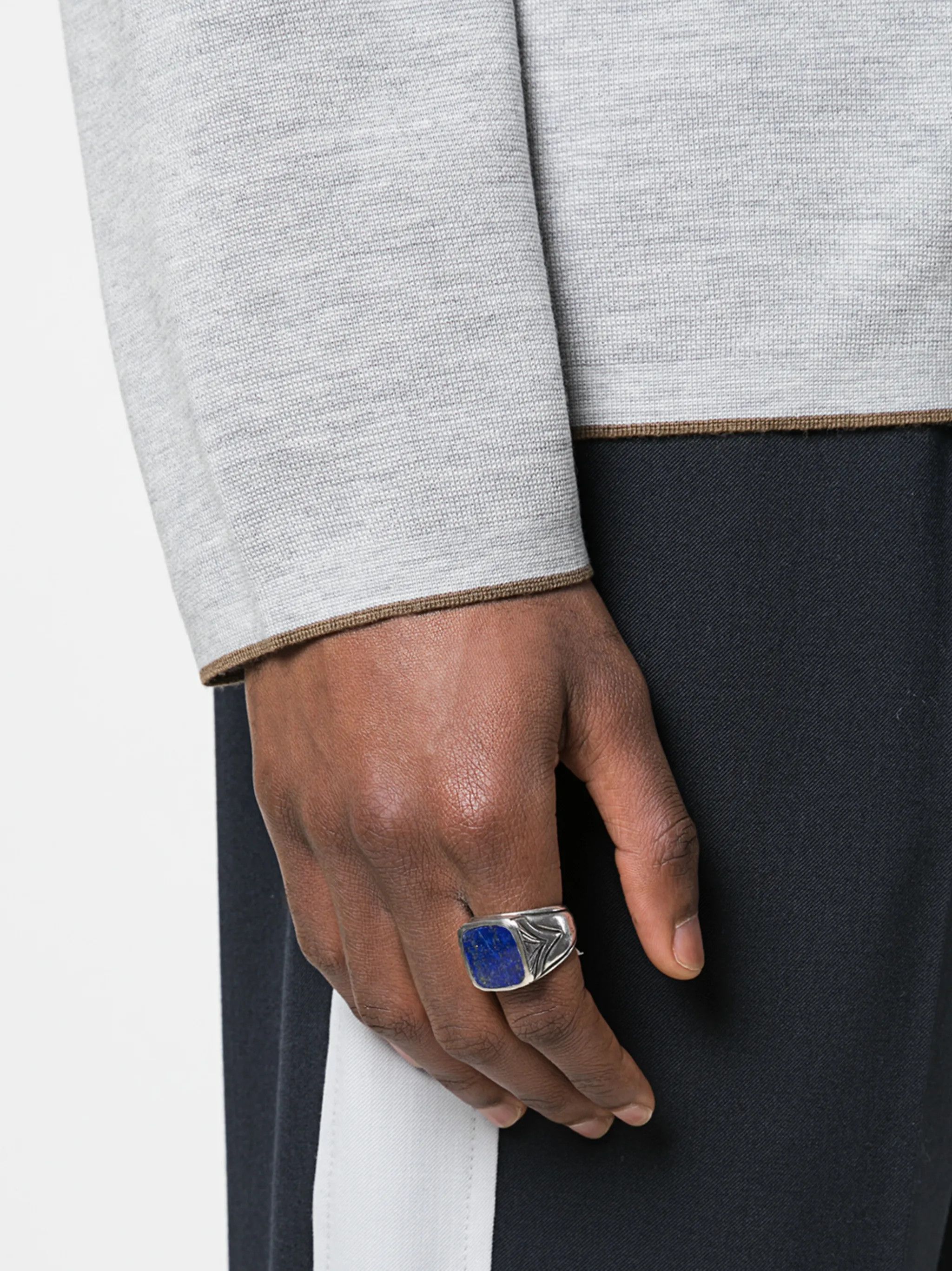 John Varvatos John Varvatos Lapis & Silver Ring Size ONE SIZE - 5 Thumbnail