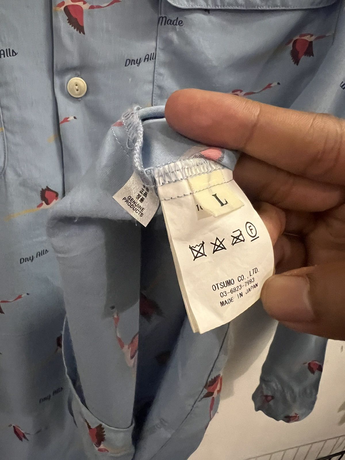 Human Made Human Made Flamingo Blue Open Collar Shirts Size US L / EU 52-54 / 3 - 5 Thumbnail