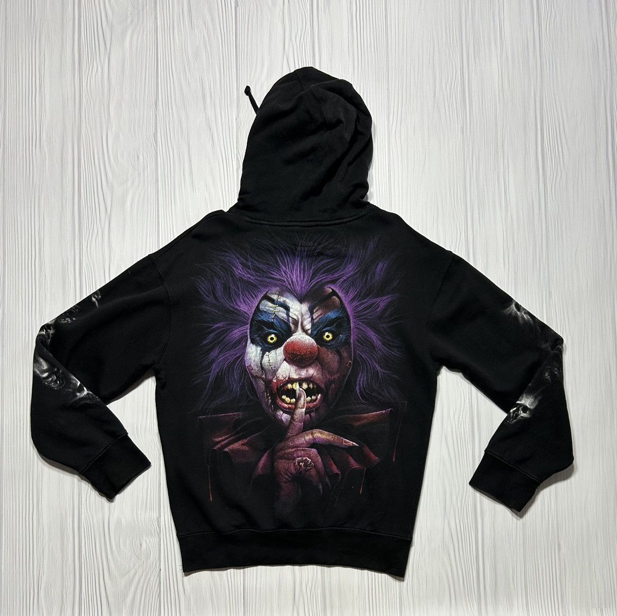 Vintage Vintage Horror Creepy Clown Death 666 Overprinted Hoodie Size US M / EU 48-50 / 2 - 2 Thumbnail