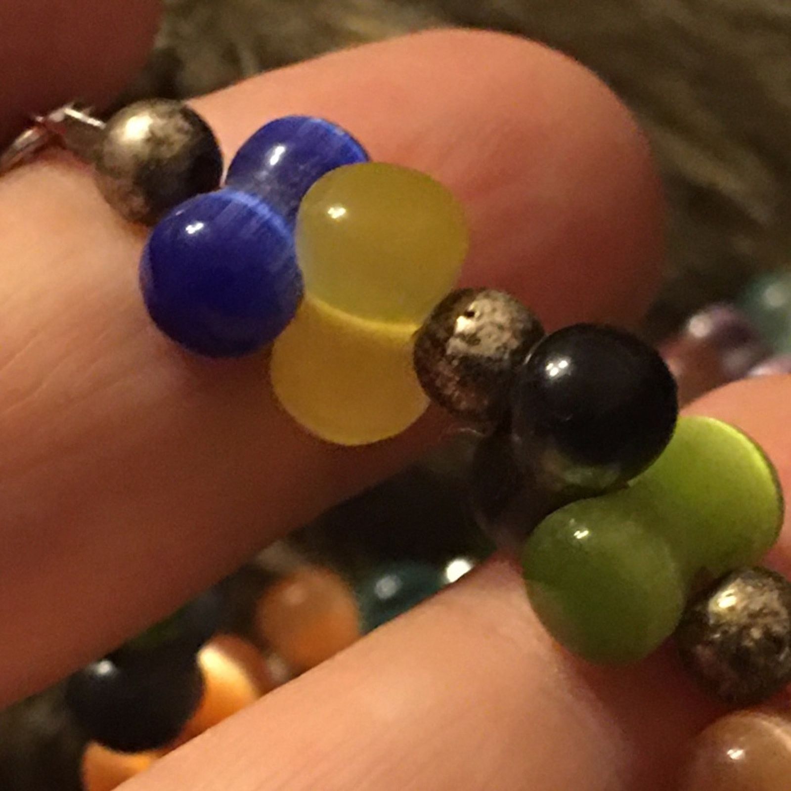 Vintage Vintage rainbow cat eye quartz jewelry set Size ONE SIZE - 2 Thumbnail
