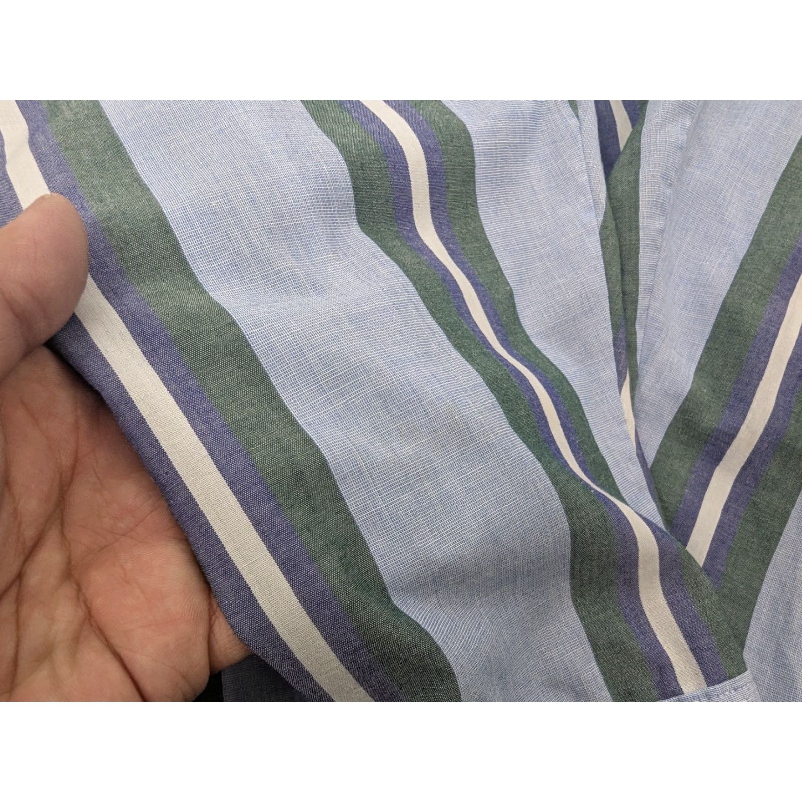 Wrangler VINTAGE Wrangler Western Pearl Snap Long Sleeve Stripe Shirt XL 17-17.5 Mens Button-Up, Blue Green, Cotton Polyester, 90s, Casual, Workwear, Travel Size US XL / EU 56 / 4 - 4 Thumbnail