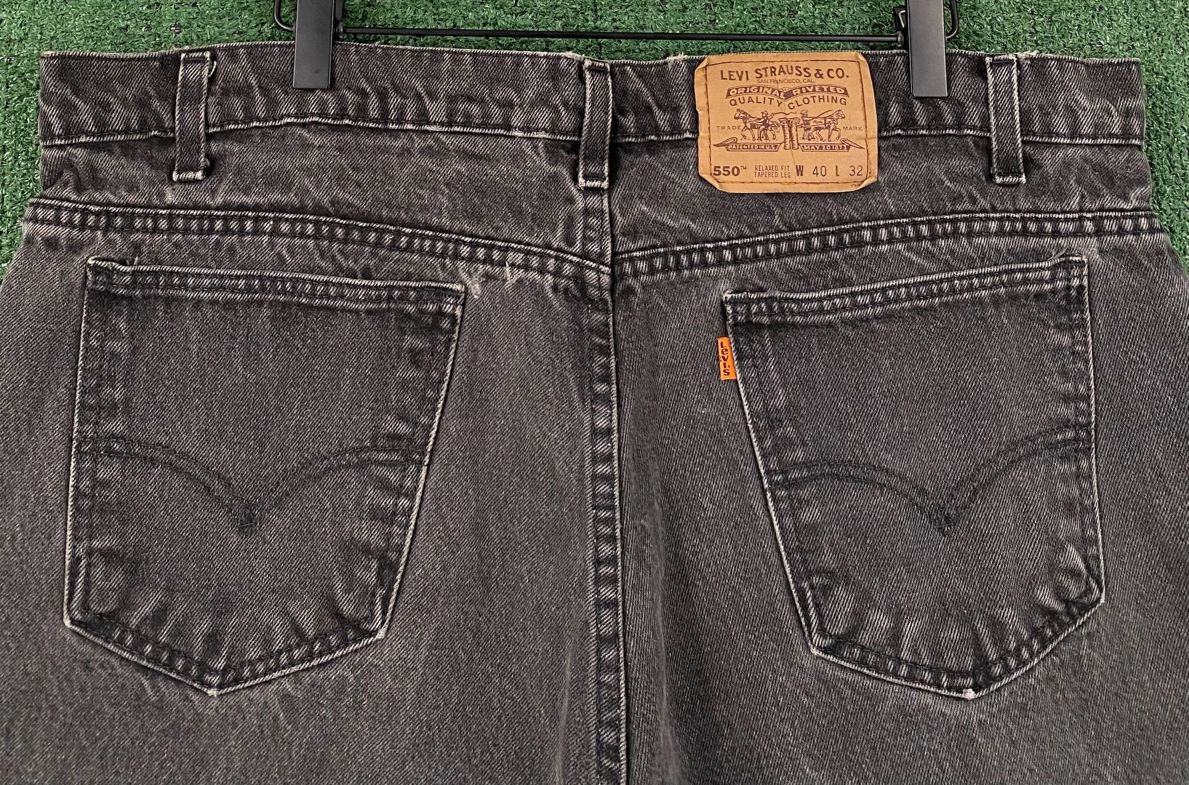 Levi's Vintage Clothing 90’s Levi's 550 Orange Tab Relaxed Black Jeans 38”x 31” Size US 38 / EU 54 - 5 Thumbnail