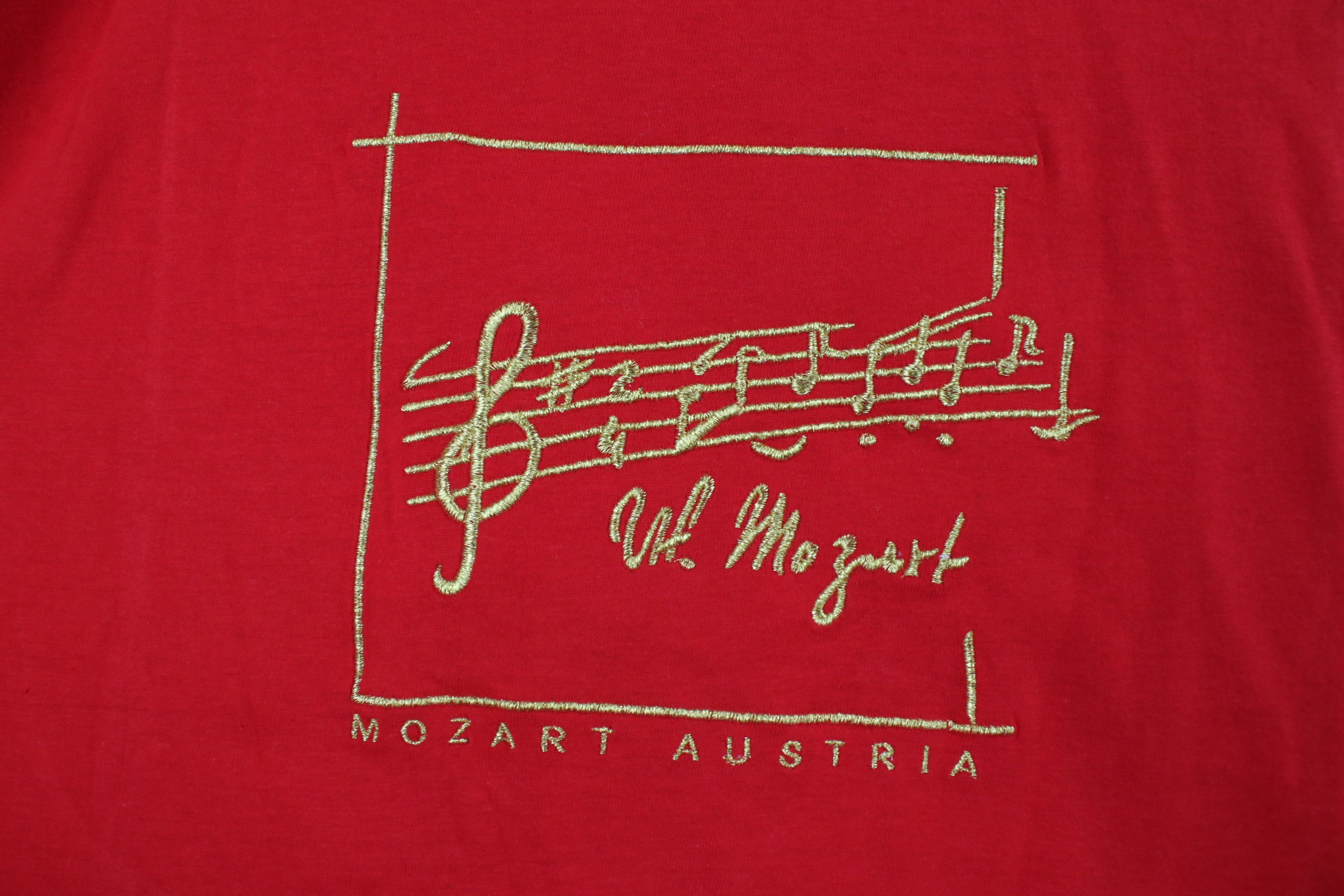Vintage Vintage 90s Streetwear Mozart Austria Music T-Shirt Red Size US XXL / EU 58 / 5 - 4 Thumbnail