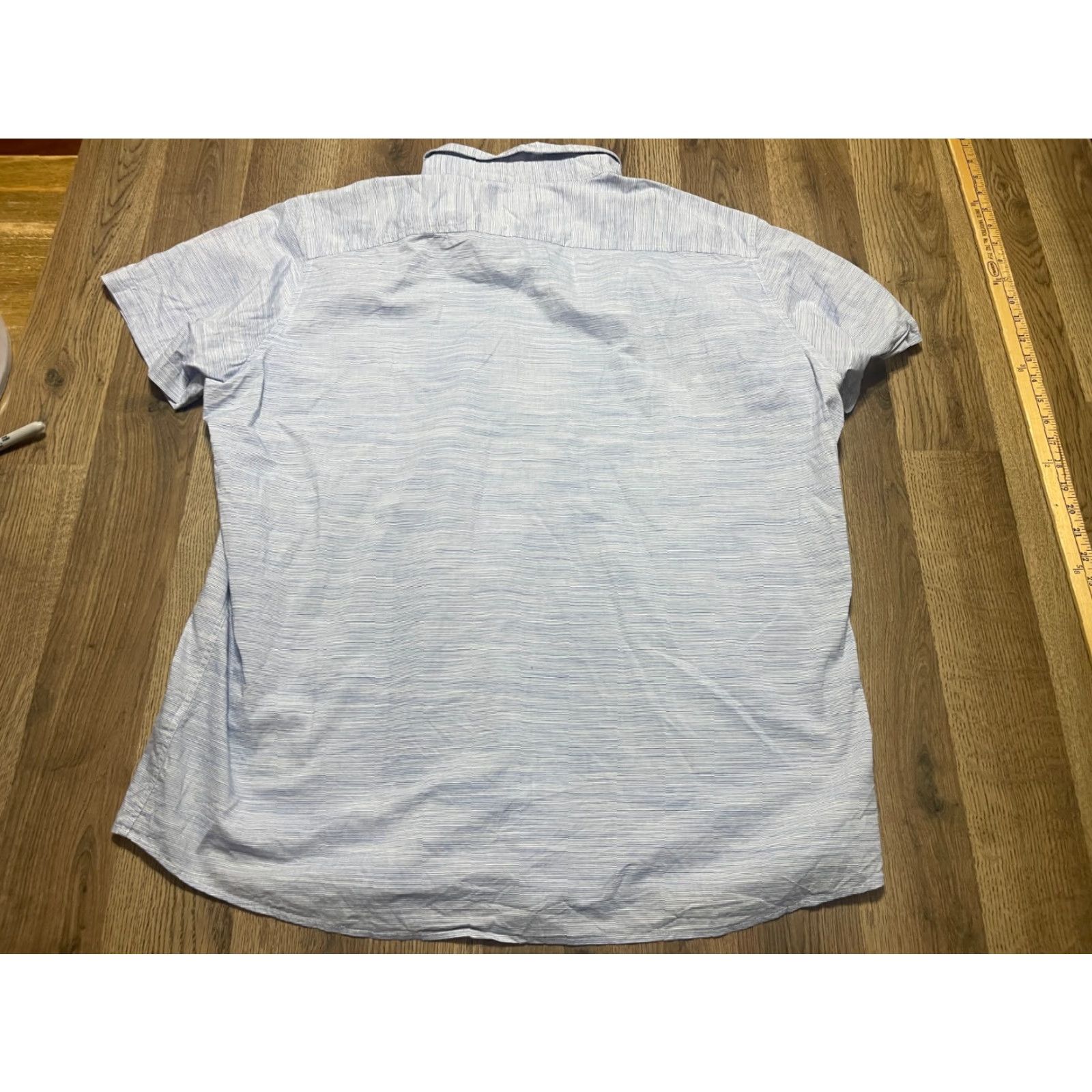 Apt. 9 Apt. 9 Shirt Men's XXL Blue Short Sleeve Button Up Slim Fit Premier Flex Size US XXL / EU 58 / 5 - 2 Thumbnail