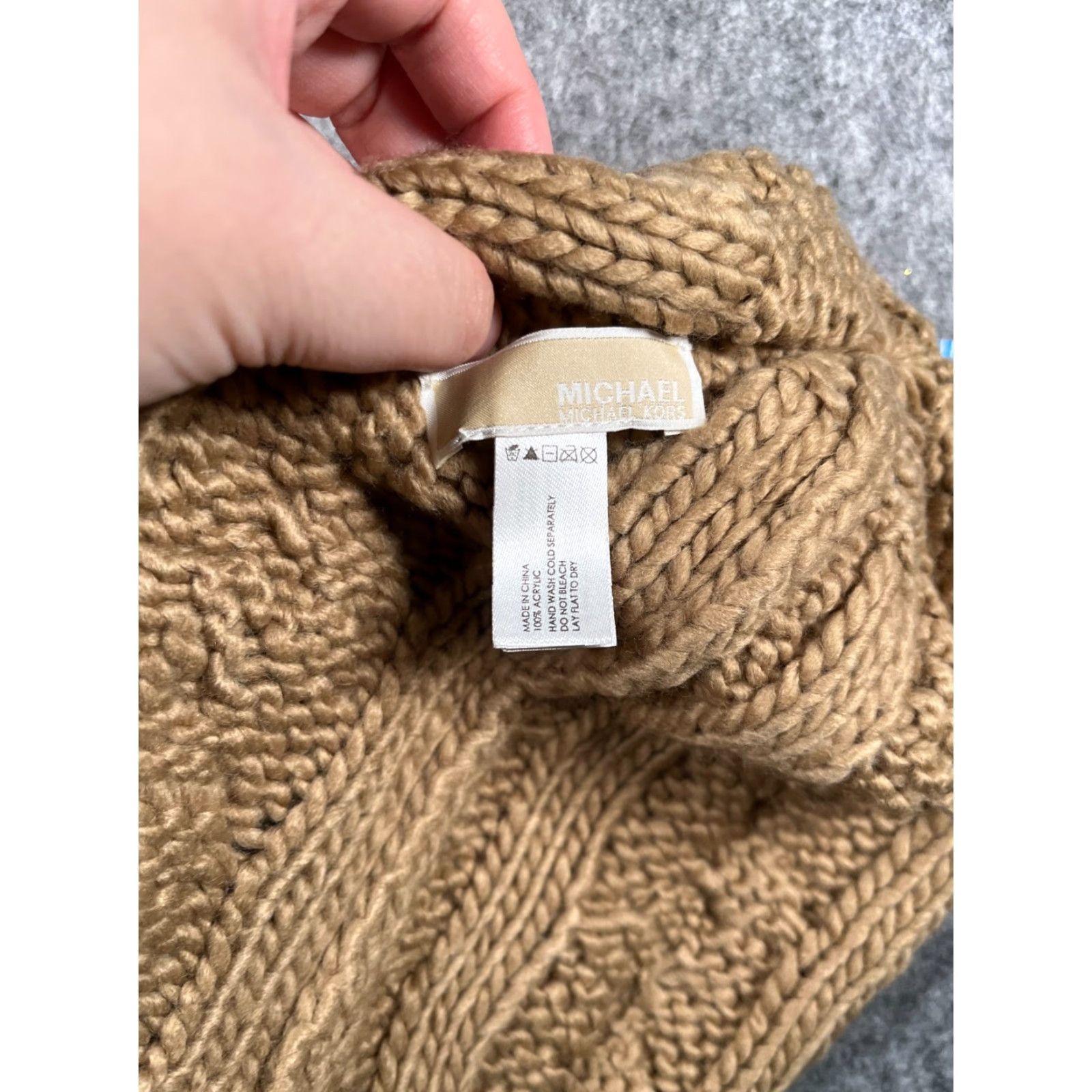 Michael Kors Michael Kors Beanie Toque Womens One Size Beige Cable Knit 100% Acrylic Size ONE SIZE - 7 Thumbnail