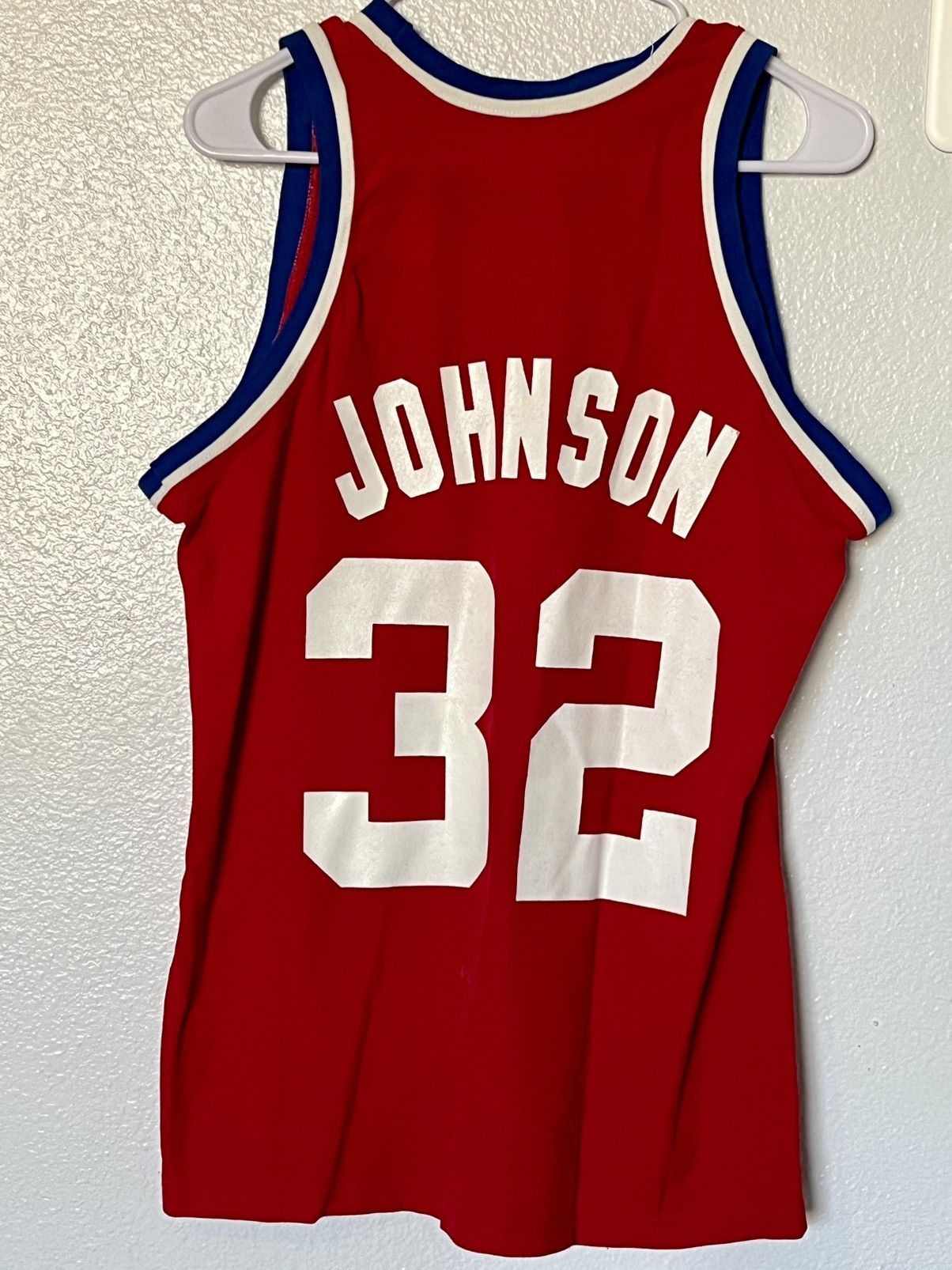 Vintage VTG 1987 NBA ALL STAR MAGIC JOHNSON SAND-KNIT RED BASKETBALL Size US L / EU 52-54 / 3 - 9 Thumbnail