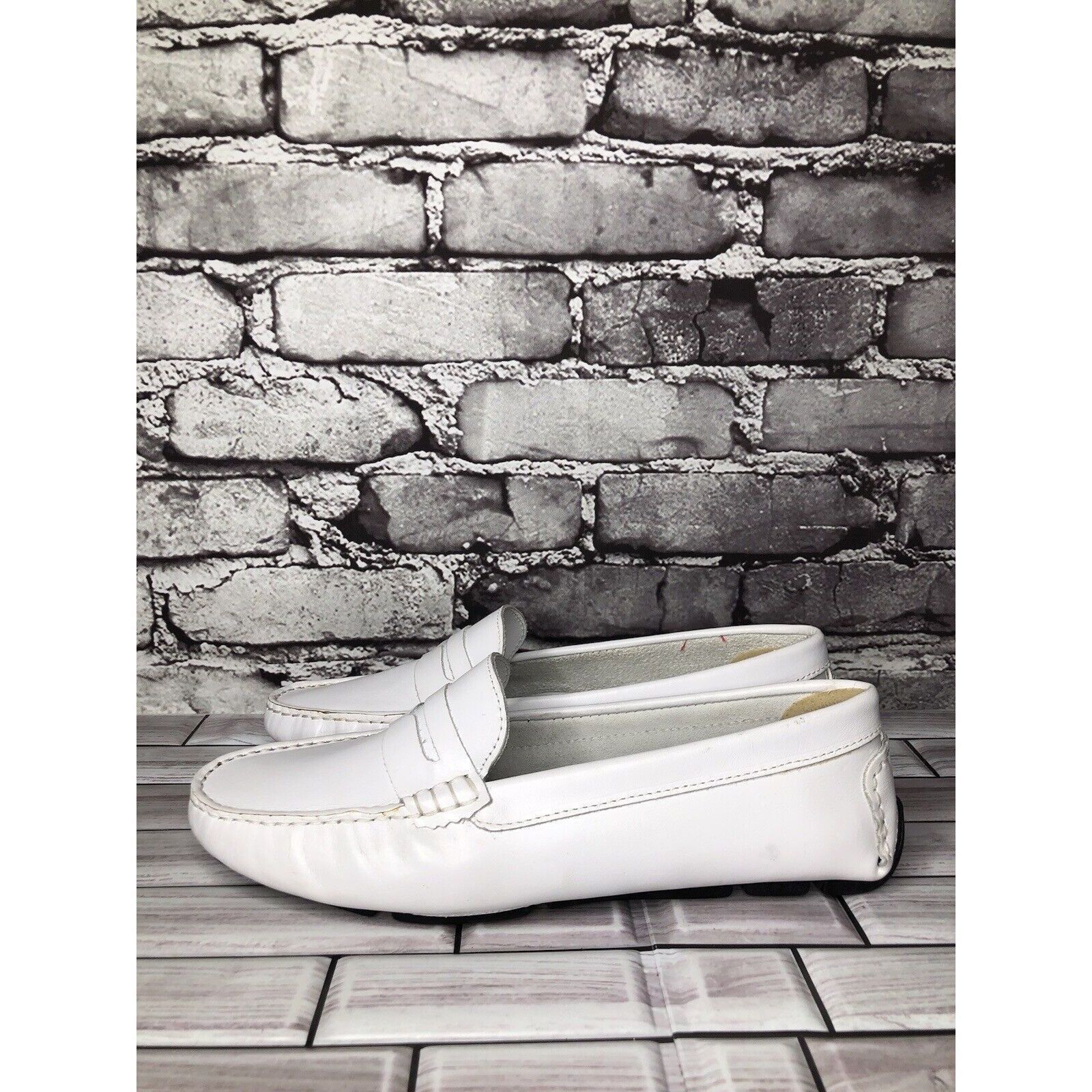Massimo Matteo Massimo Matteo Firenze White Leather Driving Moccasins Flats Size US 10 / IT 40 - 12 Thumbnail