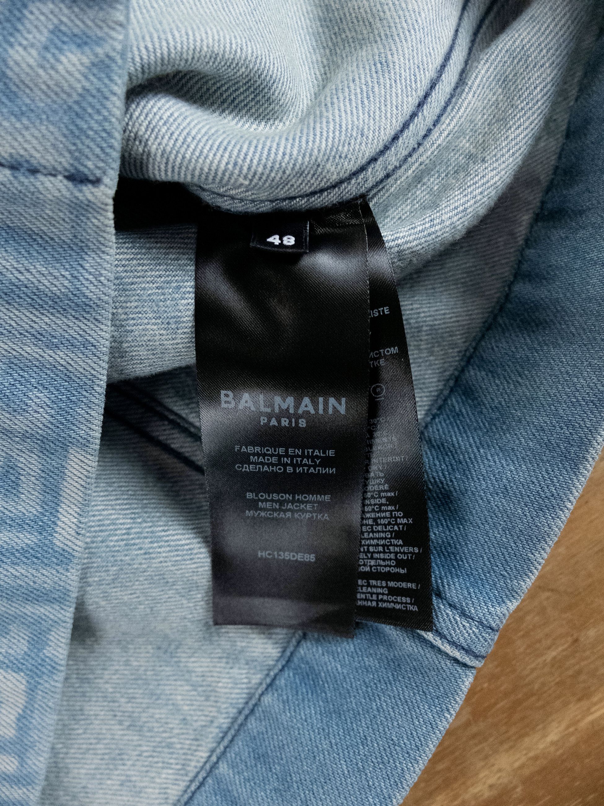 Balmain BALMAIN blue denim faded monogram buttoned jacket Medium Size US M / EU 48-50 / 2 - 8 Thumbnail