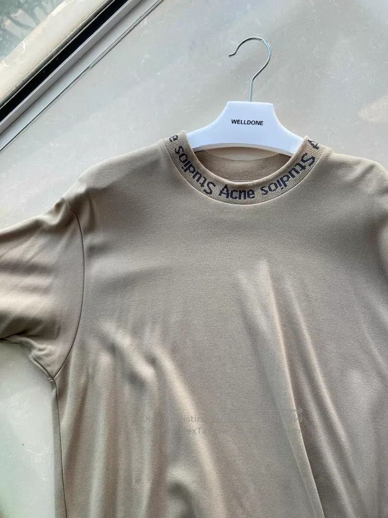 Acne Studios Acne Studios Light Khaki Short Sleeve T-Shirt with Embroid Size US M / EU 48-50 / 2 - 1 Thumbnail