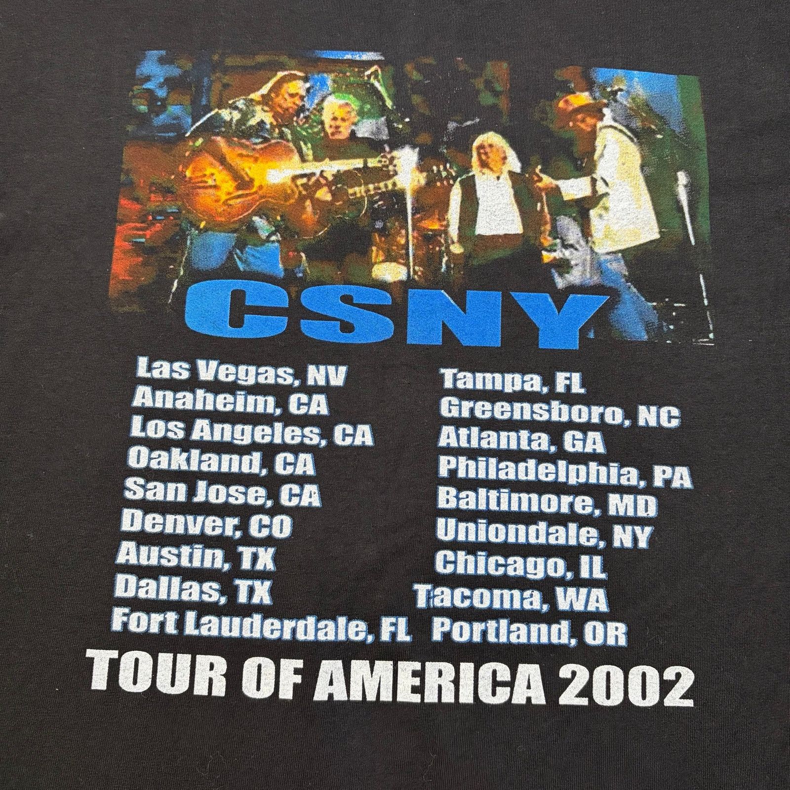 Hanes CSNY 2002 Tour of America Band T-Shirt Men’s L Black Size US L / EU 52-54 / 3 - 8 Thumbnail