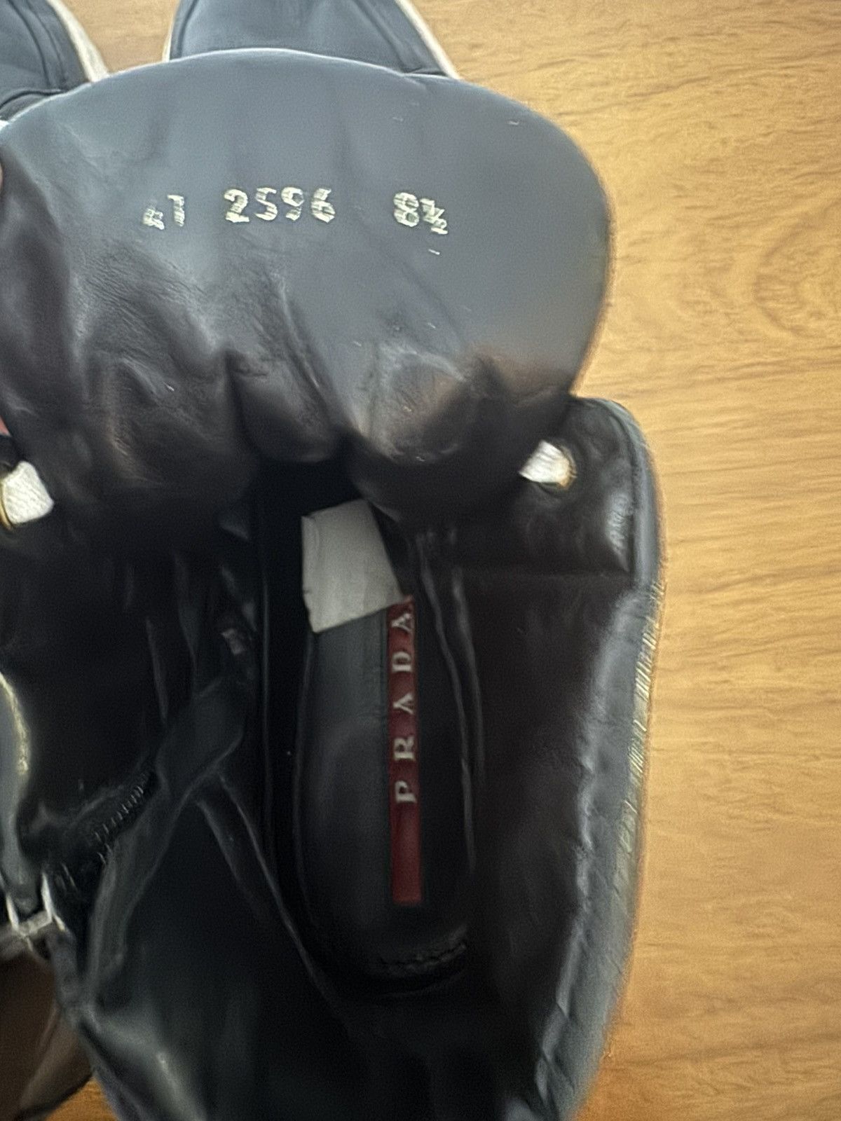 Prada Prada Black Leather High-Top Sneakers Size US 8.5 / EU 41-42 - 6 Thumbnail