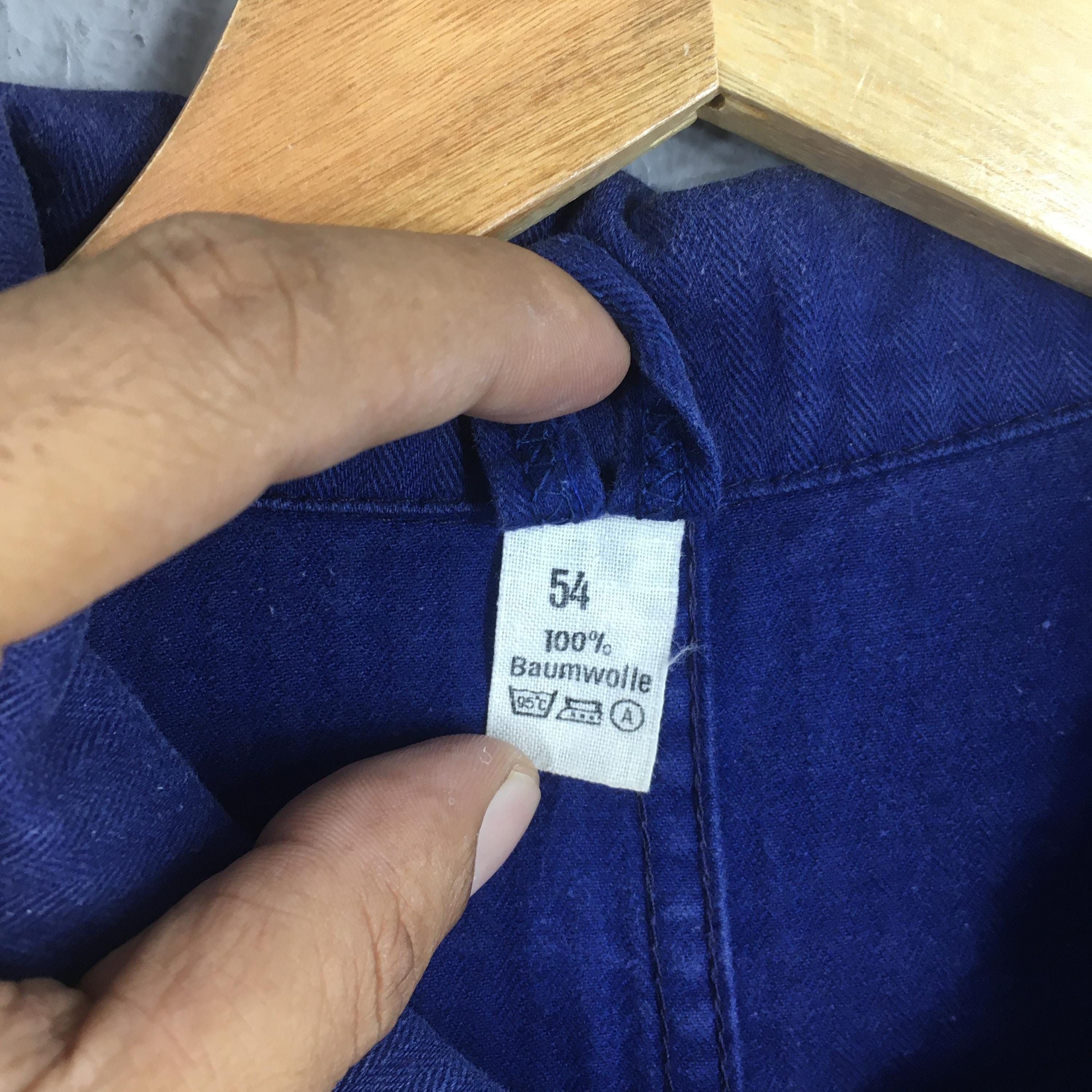 Le Laboureur Vintage 1980's Herringbone HBT French Work Jacket Medium Size US M / EU 48-50 / 2 - 6 Thumbnail