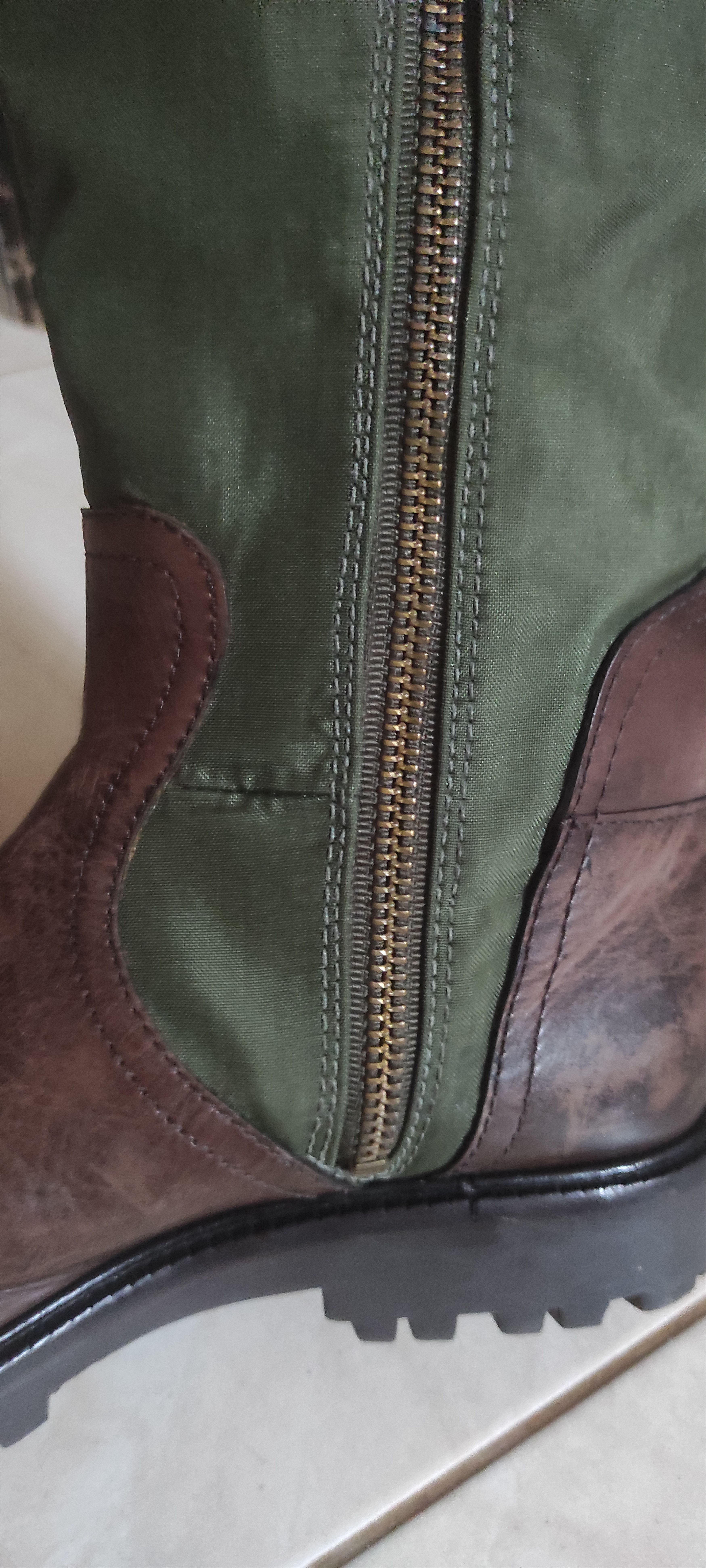 Tory Burch Tory Burch Military Green & Brown Leather Riding Boots. Size US 7.5 / IT 37.5 - 13 Thumbnail