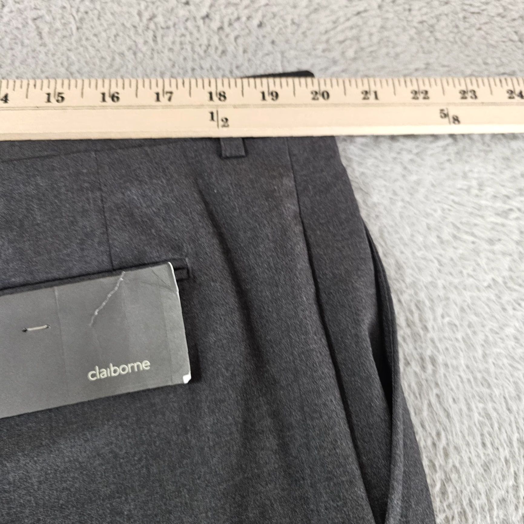 Liz Claiborne Claiborne Pants Mens 40x32 Gray Flat Front Dress Slacks 5 Essentials Stretch Shirt? Size US 40 / EU 56 - 5 Thumbnail